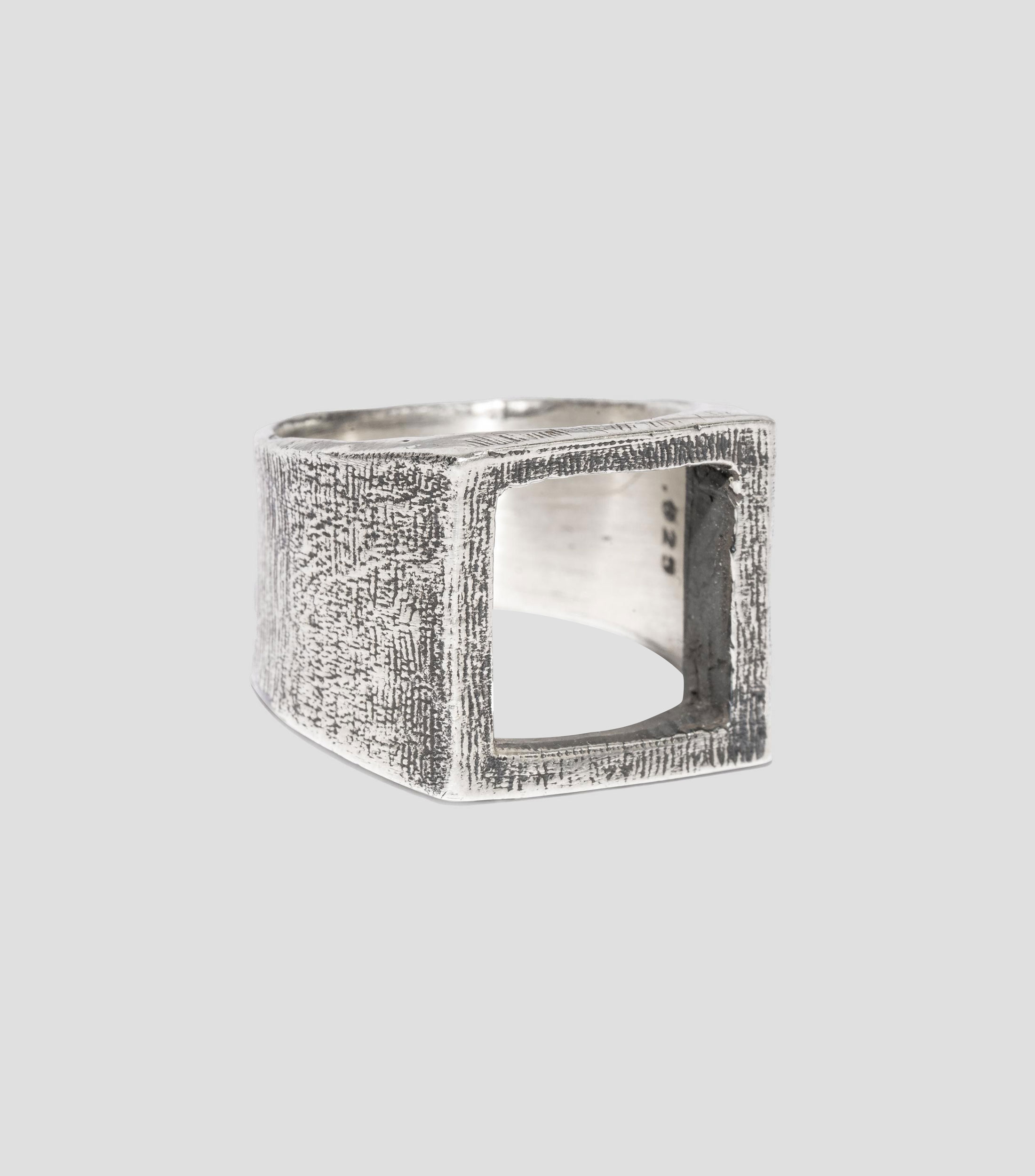 Anillo en plata .925 cuadrado con hueco Unisex