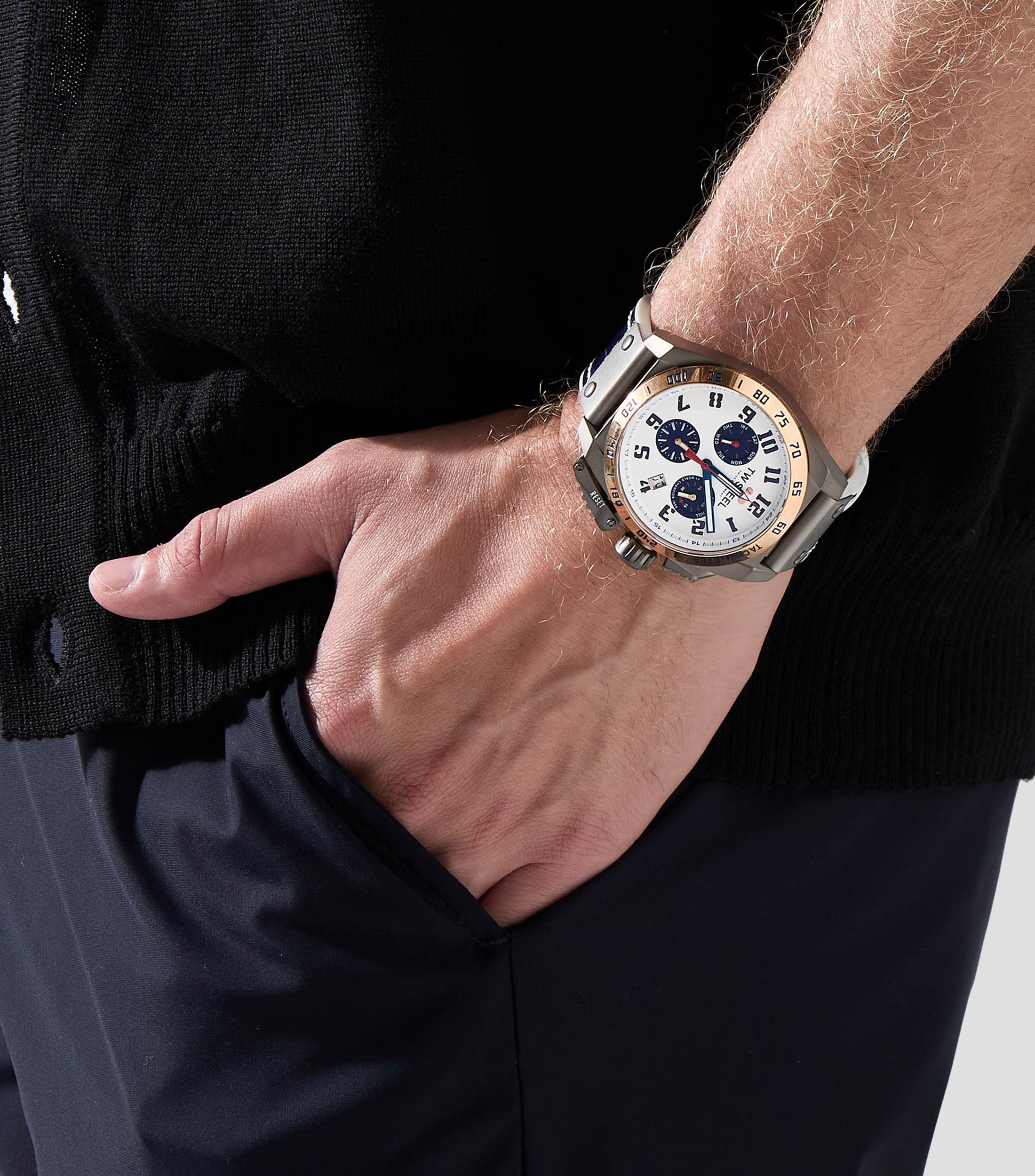 Reloj para Hombre Fast Lane Casual, Plateado, Dorado