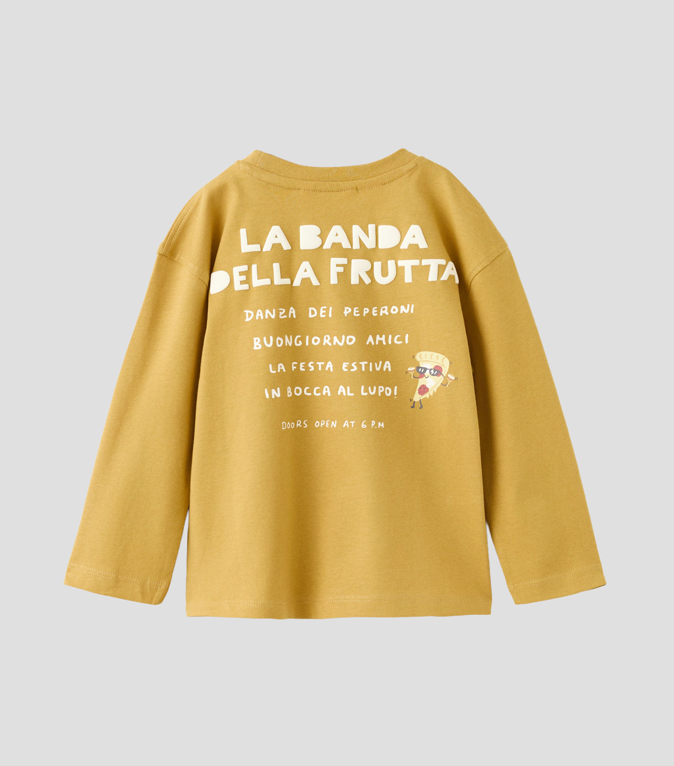 Playera cuello redondo manga larga estampada Niño