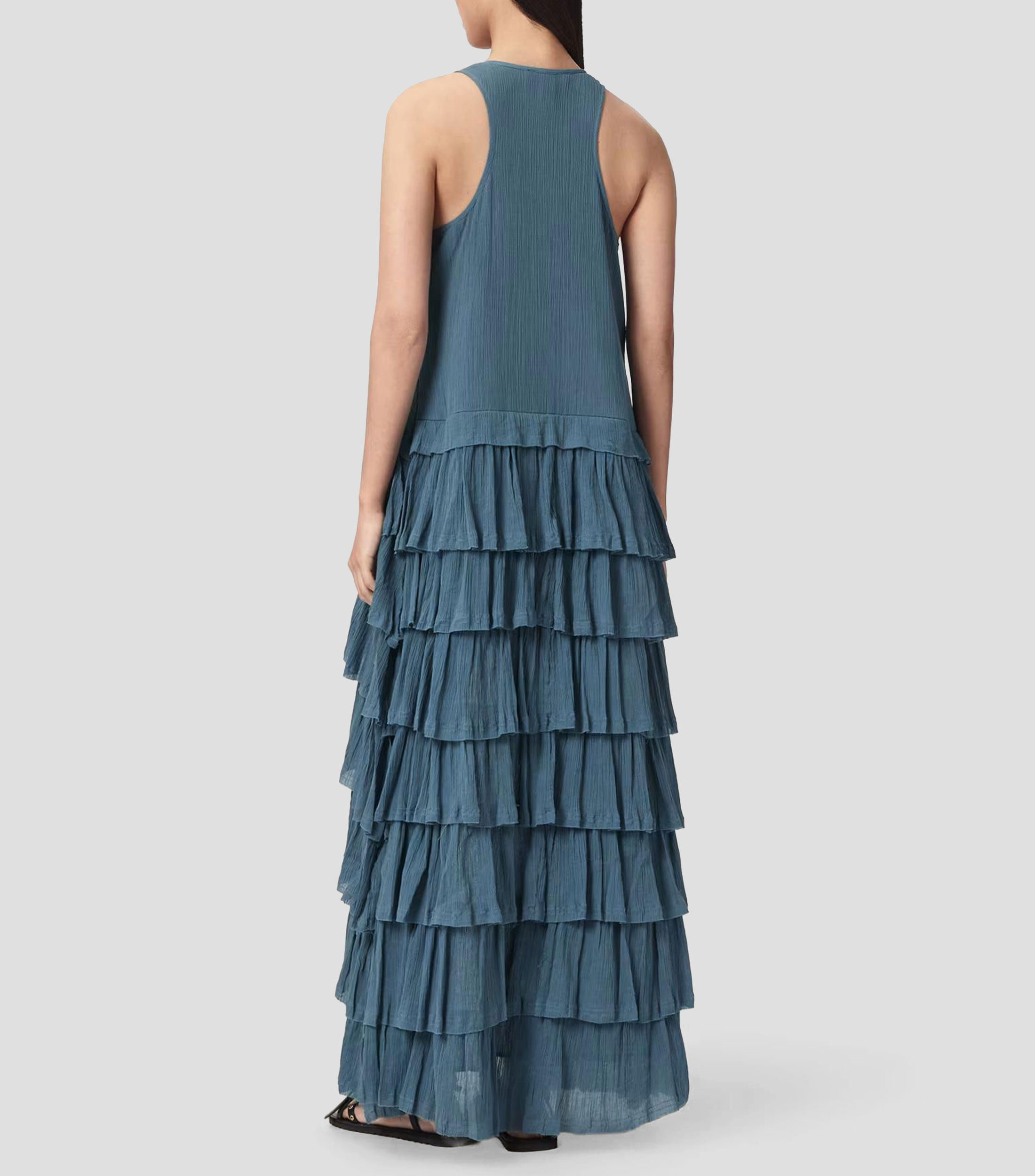 Vestido largo liso Mujer