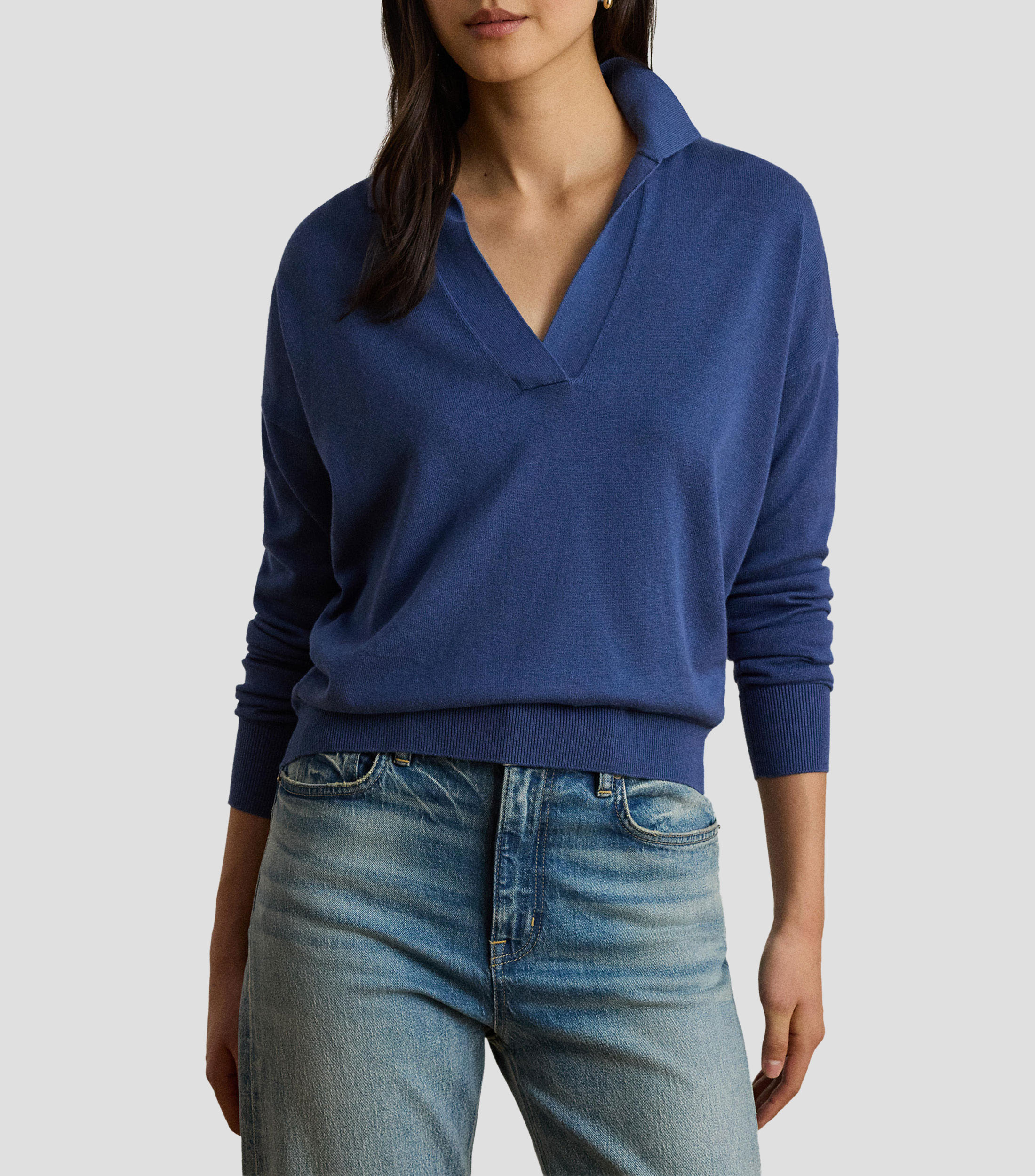 Suéter cuello tipo polo Mujer