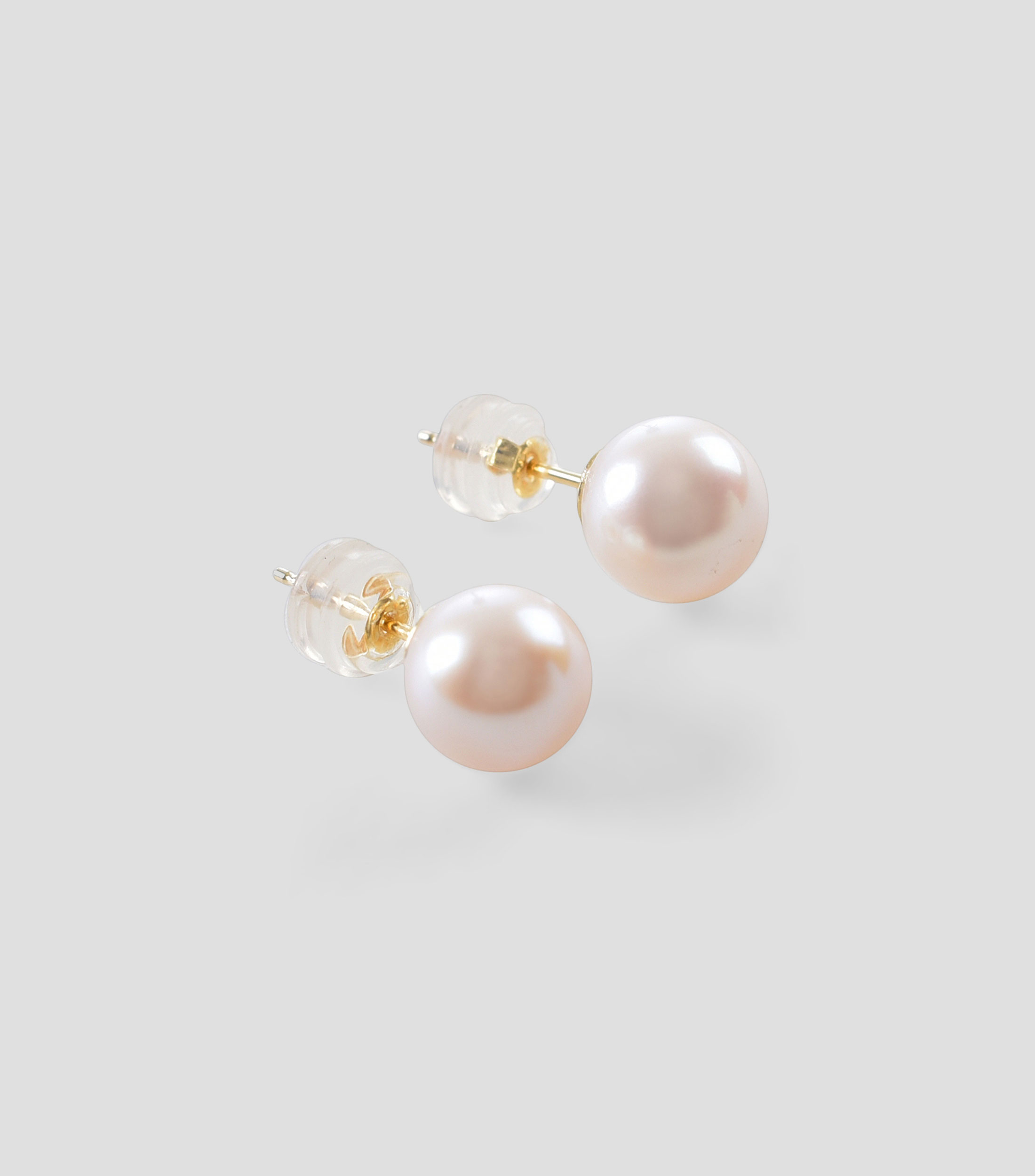 Aretes Broqueles de Perlas Cultivadas 8.5, 9 mm Mujer