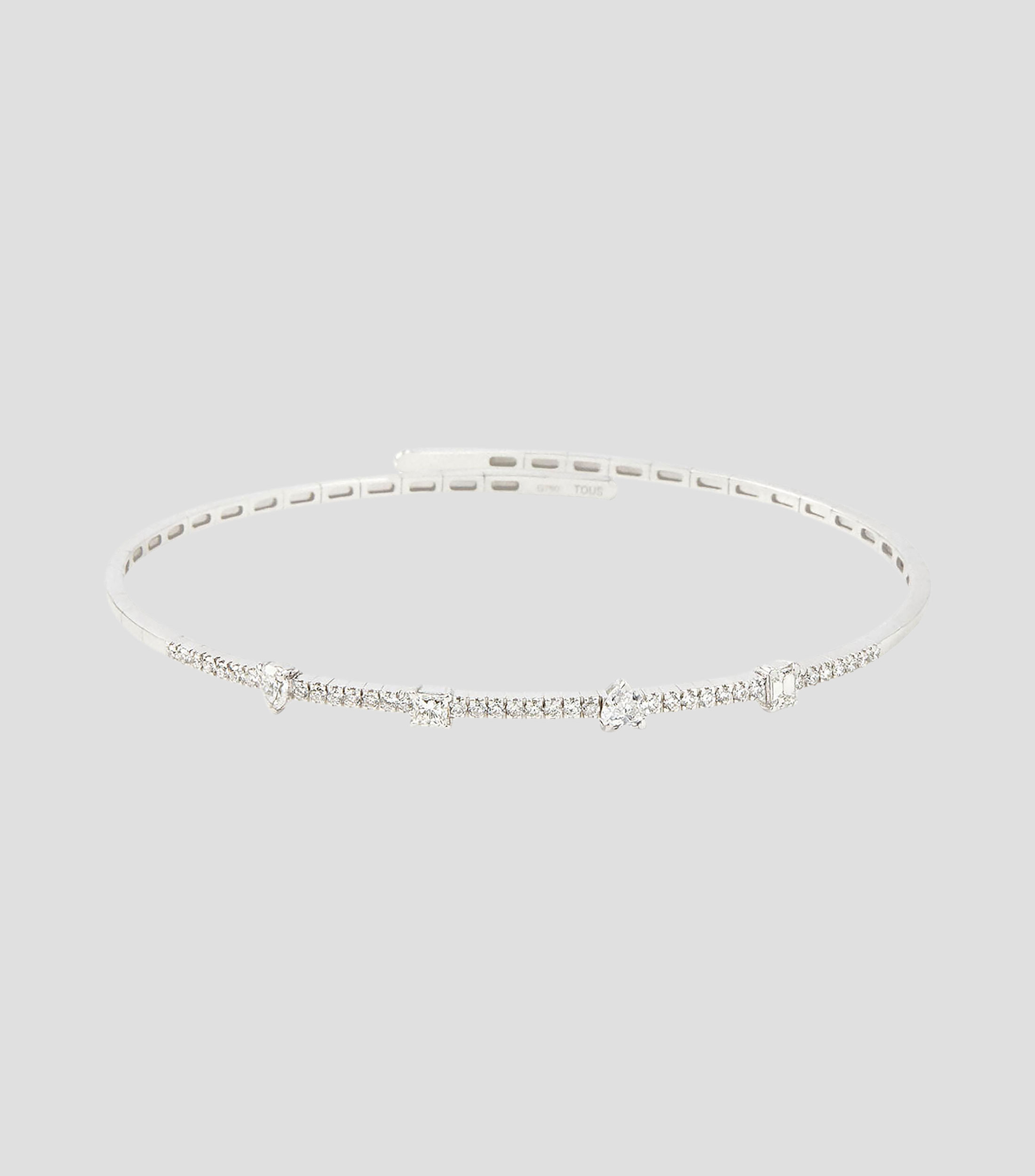 Pulsera en oro blanco 18 kilates con diamantes Mujer