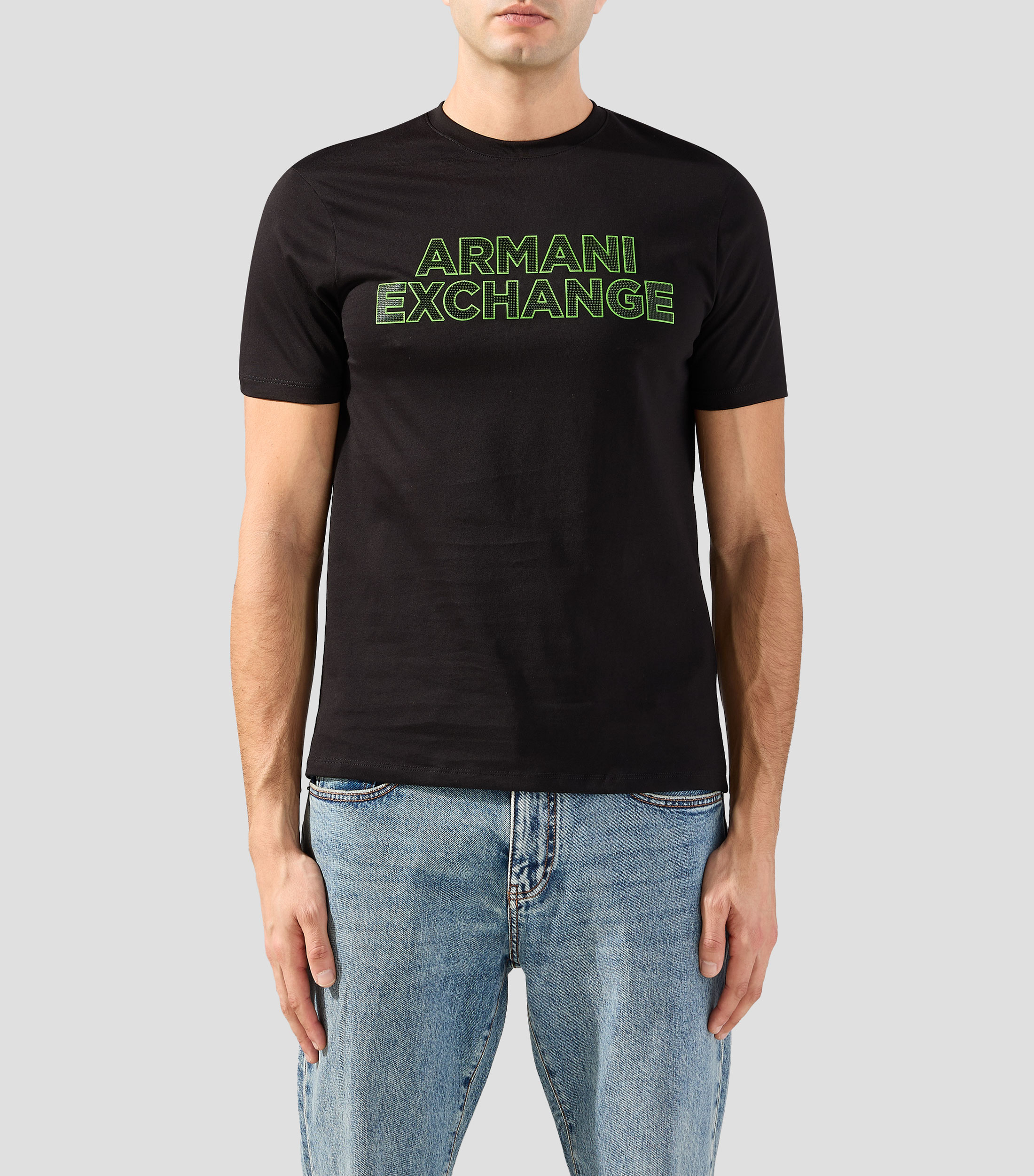 Playera cuello redondo manga corta estampada Hombre