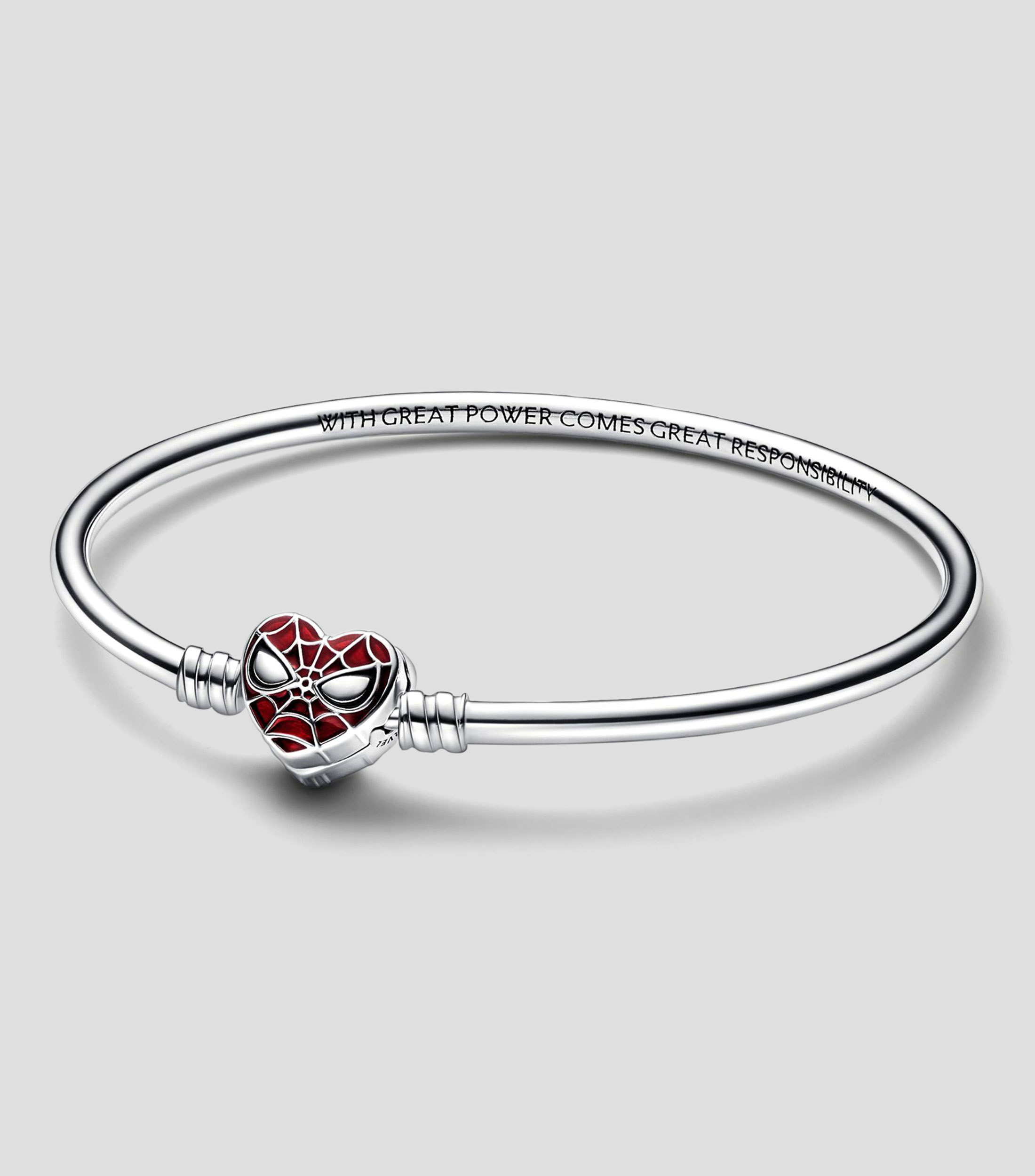 Brazalete en Plata con broche de máscara de Spider-Man Mujer
