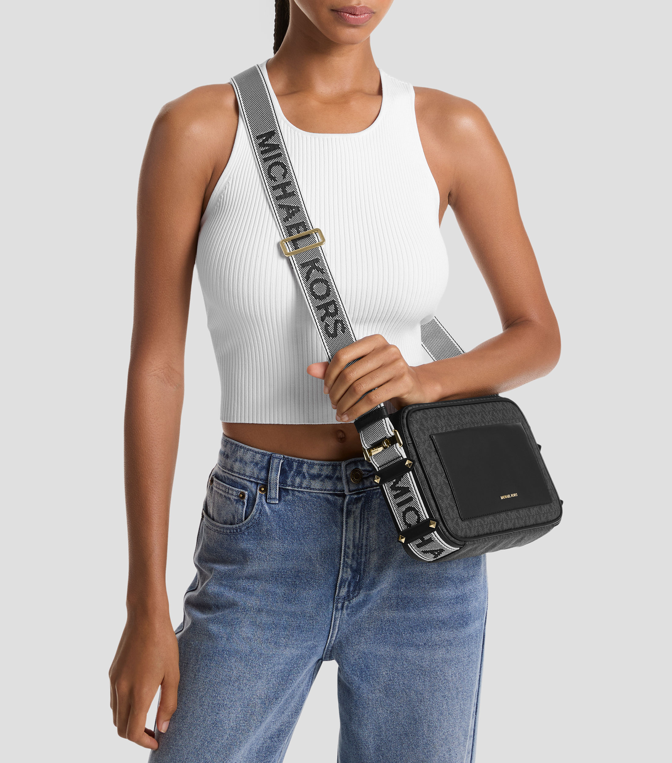 Bolsa crossbody con monogram Mujer