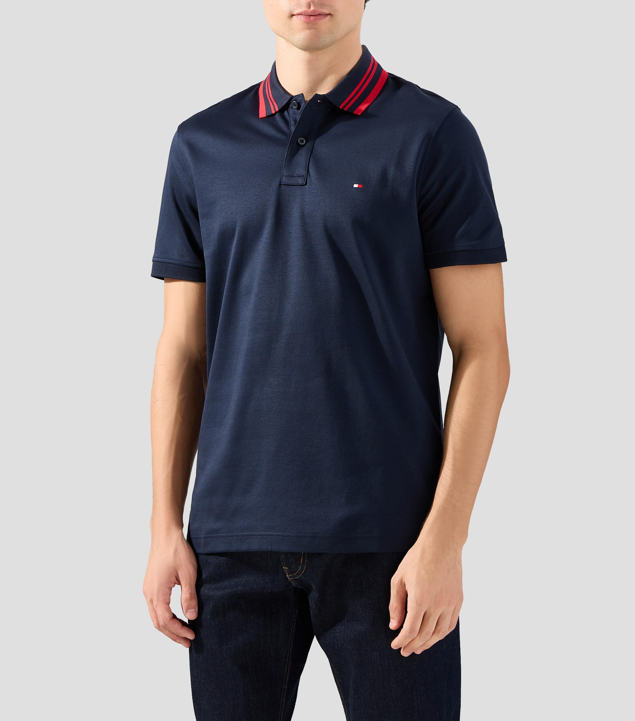 Playera tipo polo manga corta lisa Hombre