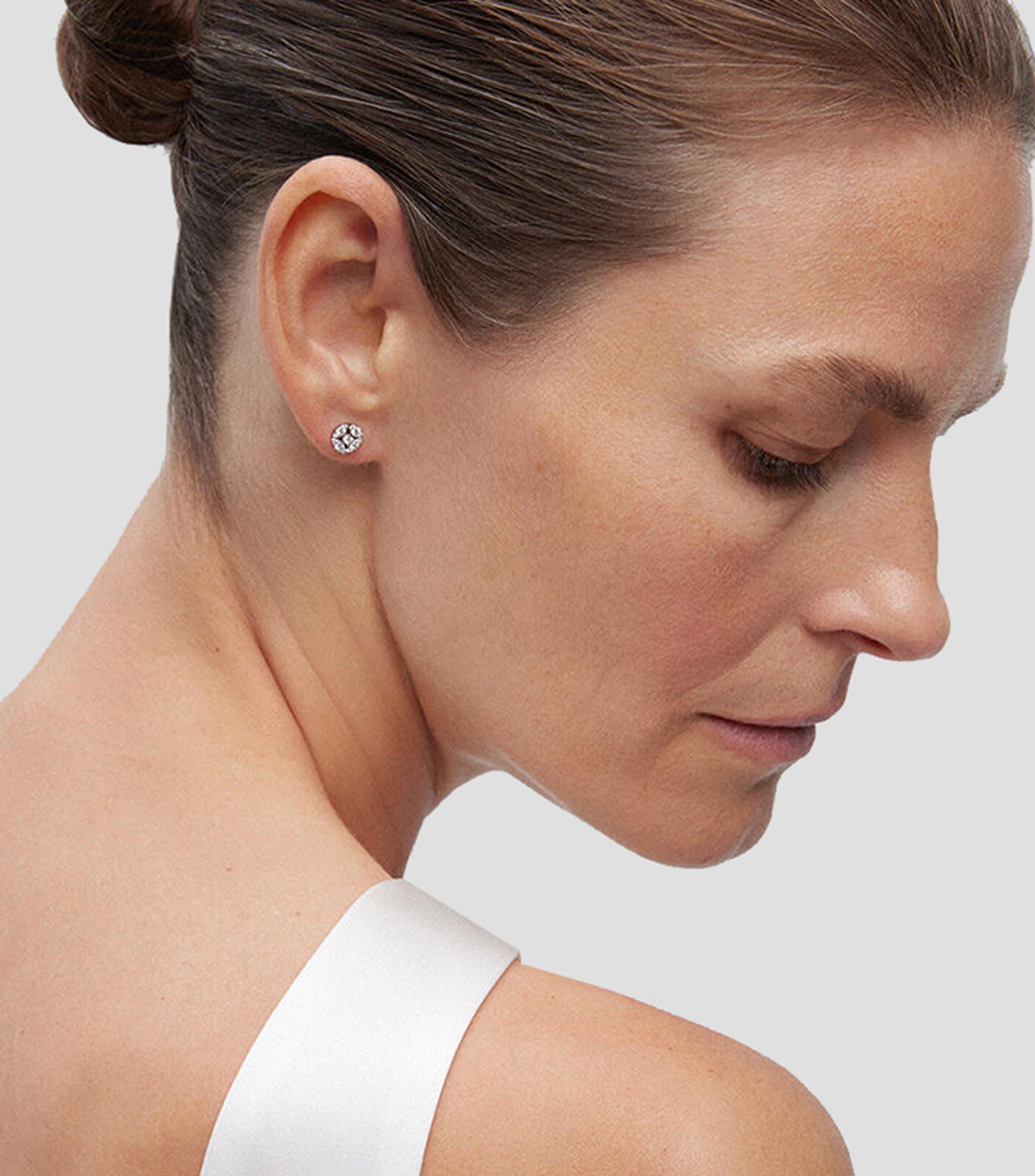 Aretes en oro 18 kilates con diamantes Mujer