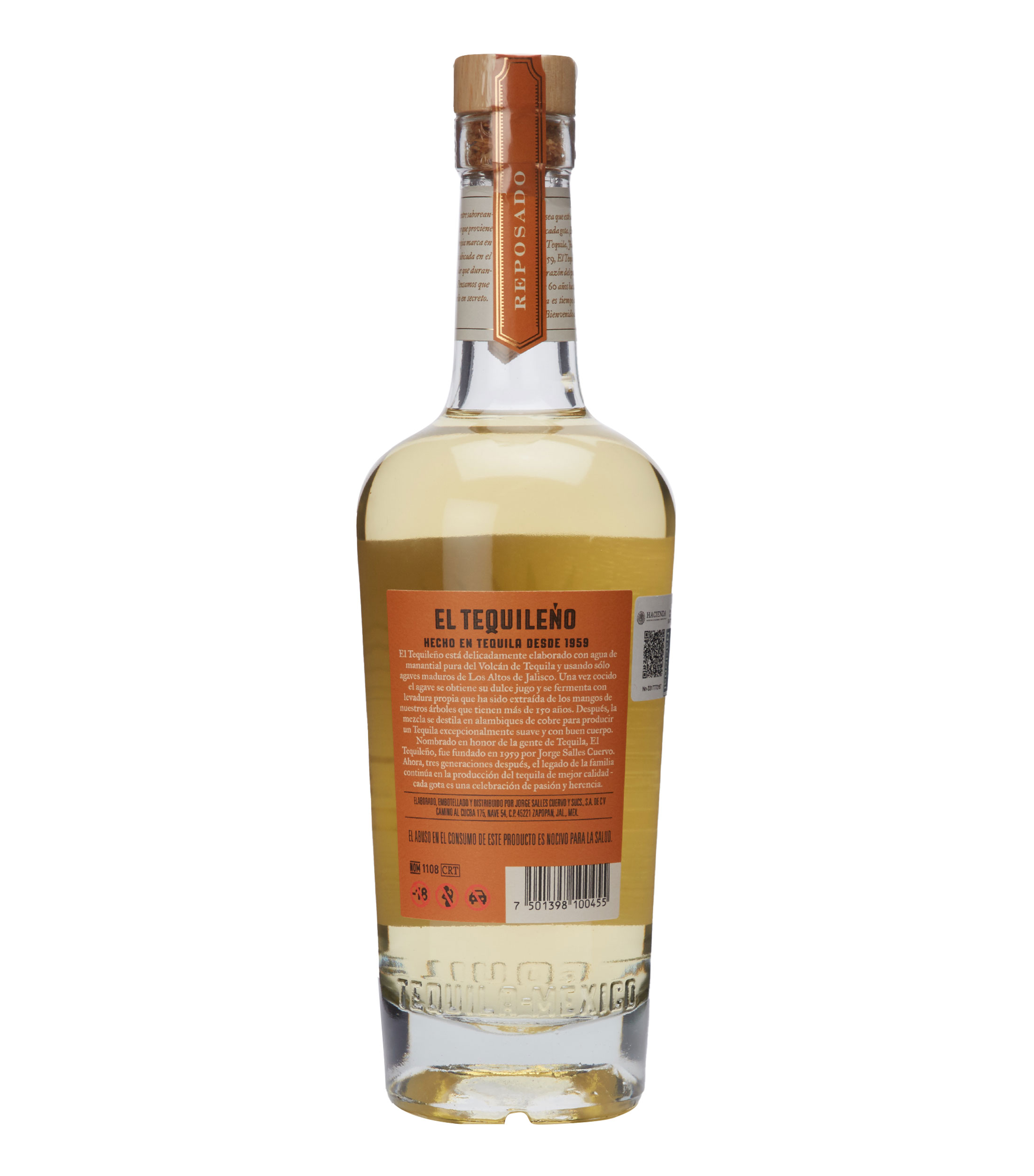 Tequila reposado Gran Reserva El Tequileno, 750 ml