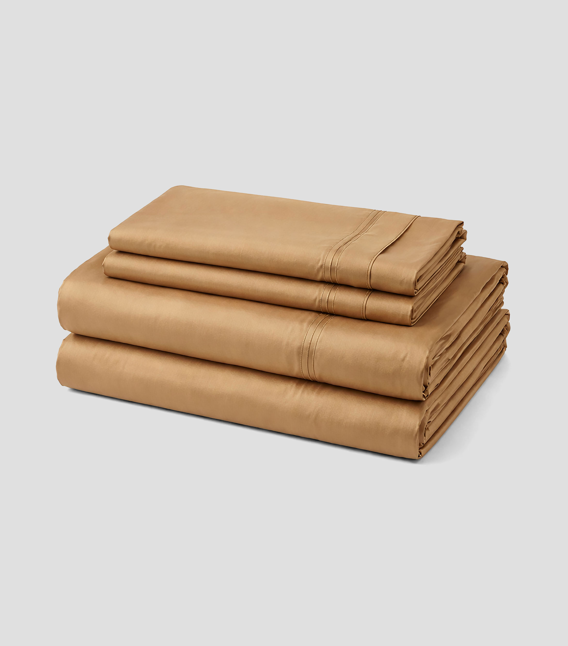 Juego de Sábanas King Size Sateen Caqui
