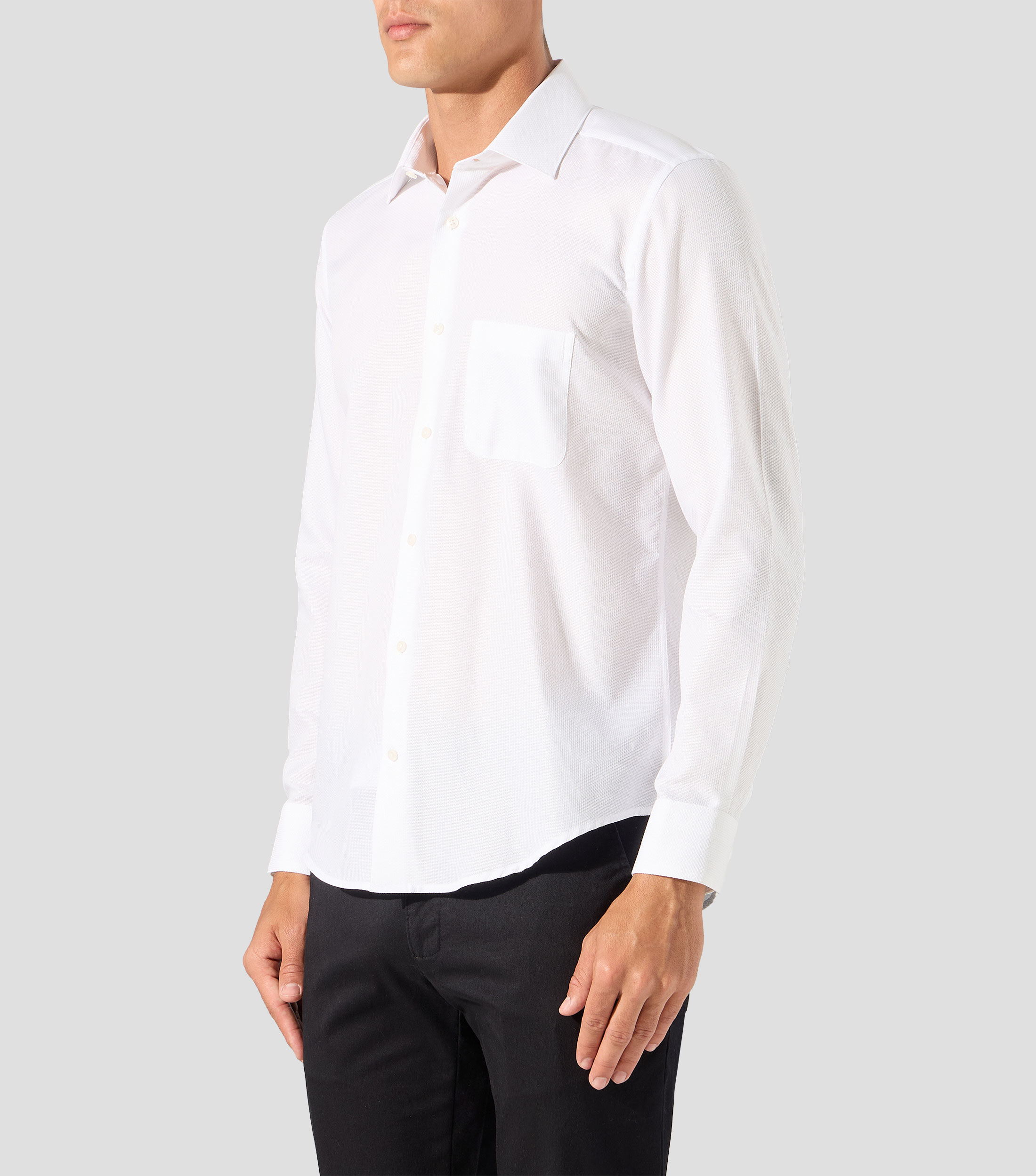 Camisa lisa manga larga Hombre