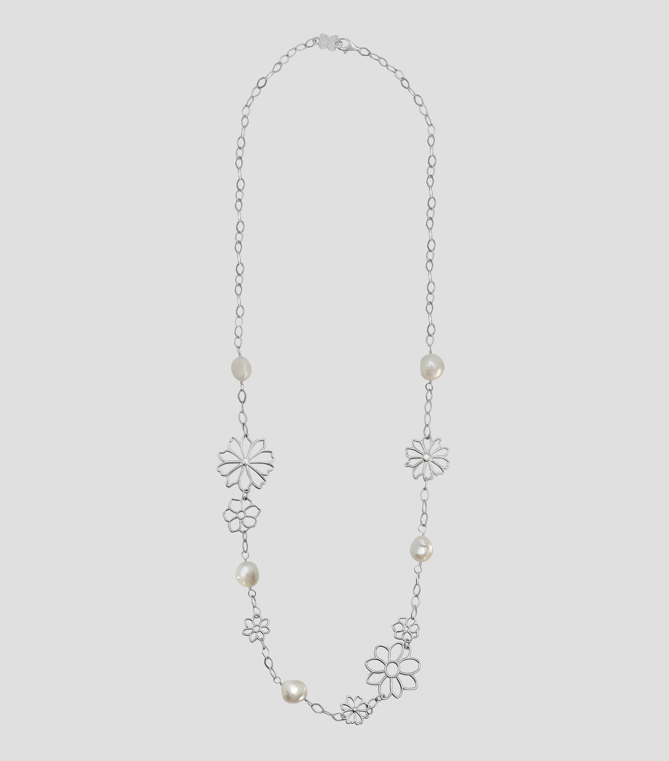 Collar de flores con perla Mujer