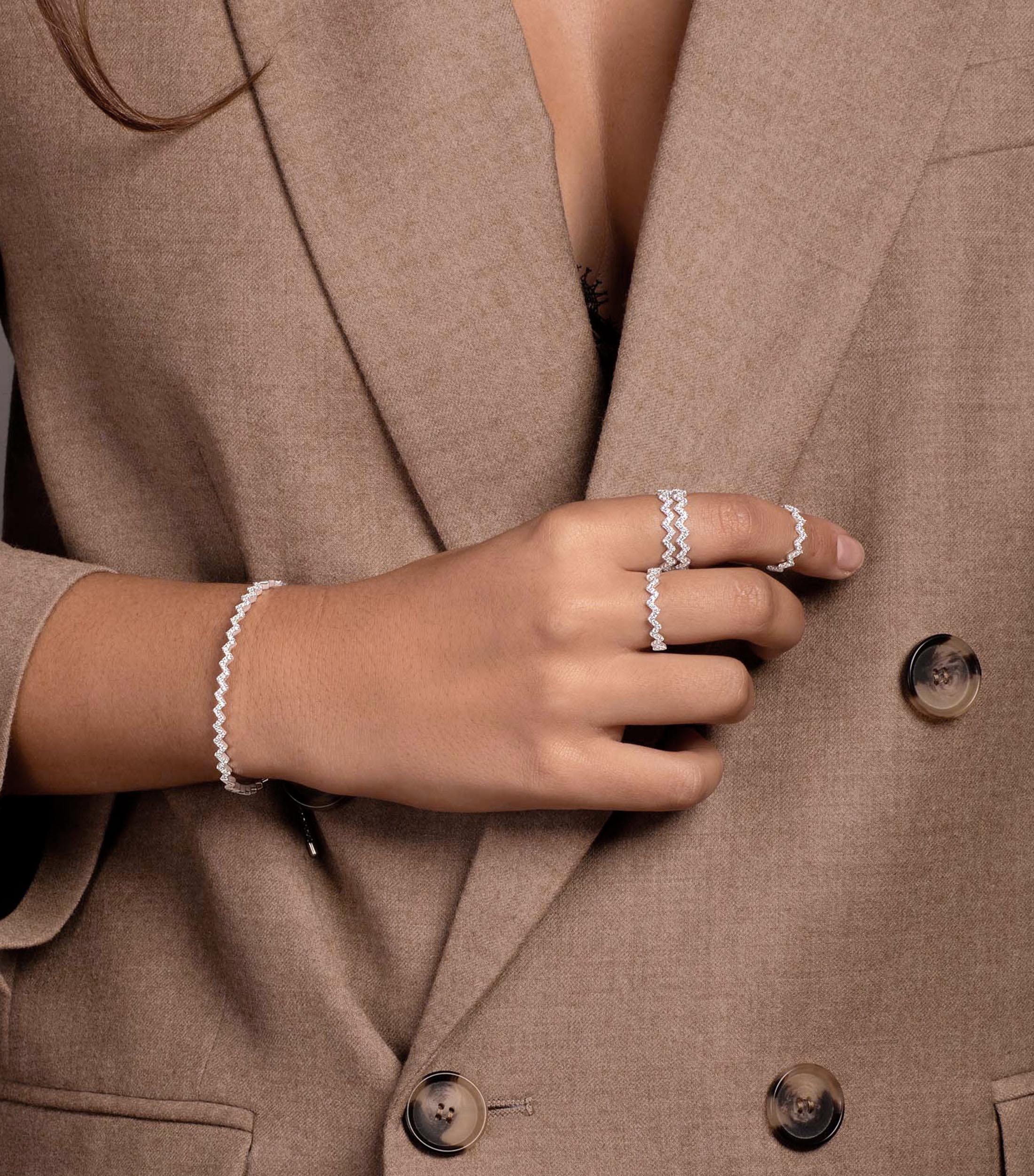 Anillo en plata .925 zigzag Mujer