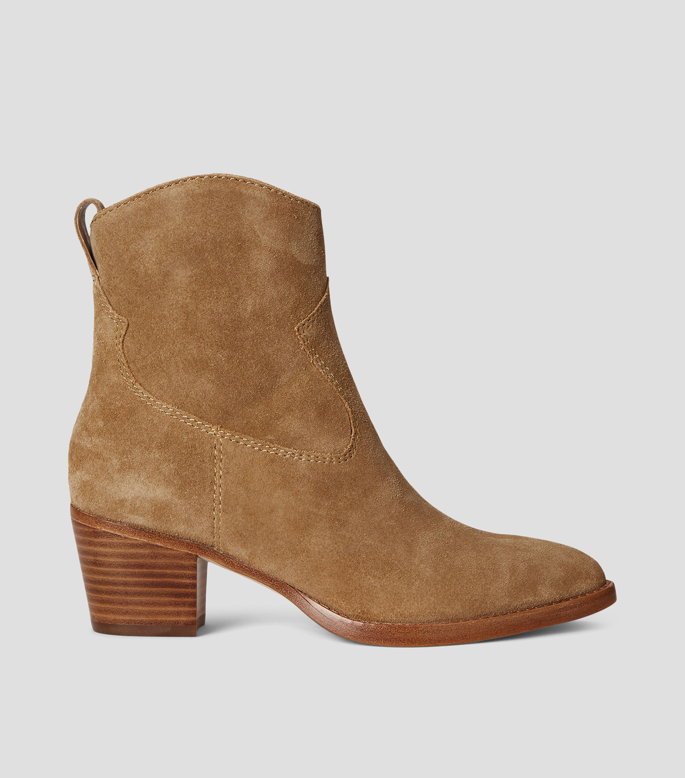 Botines con tacón bajo media luna Mujer