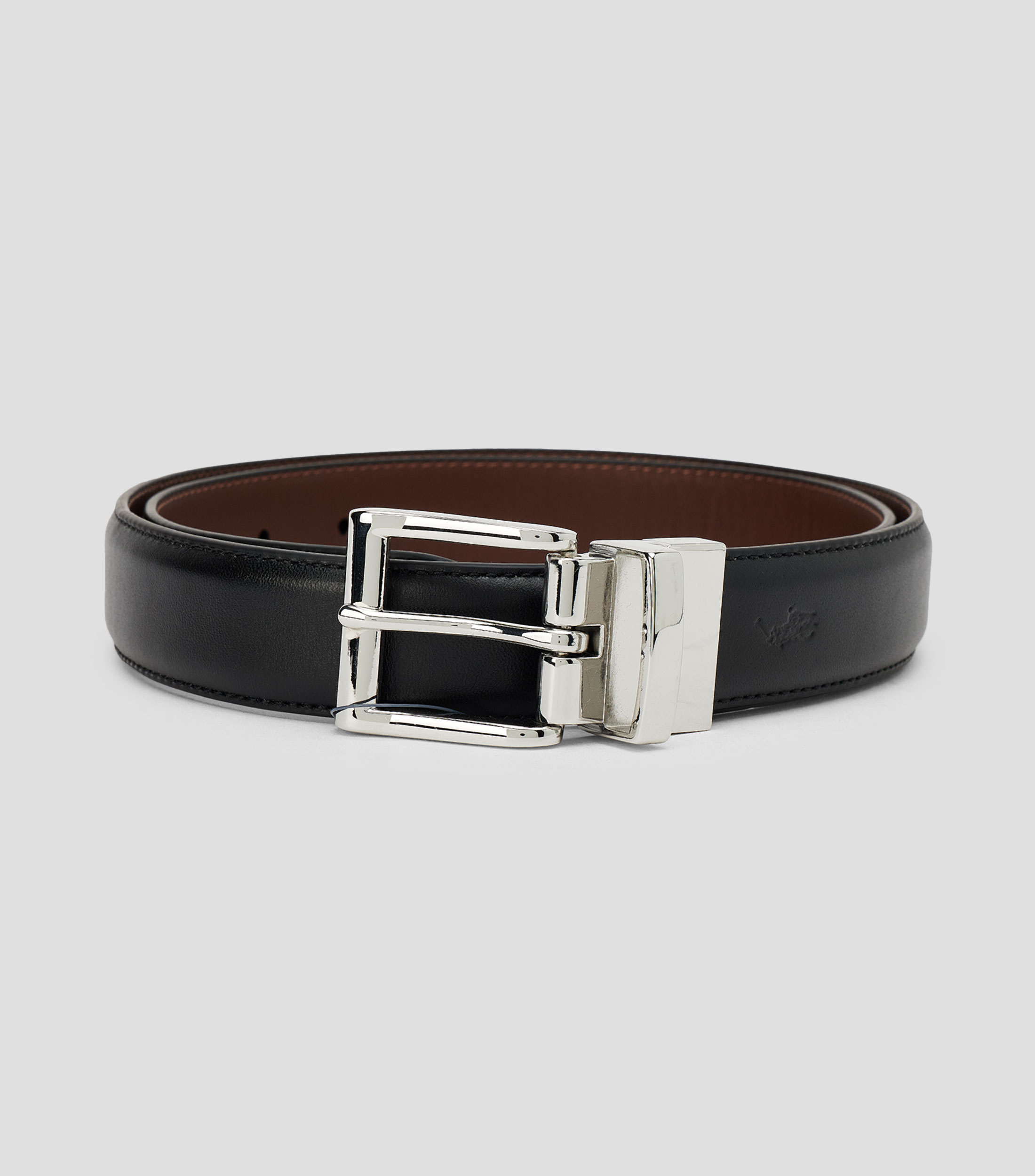 Cinturón reversible en piel formal Hombre