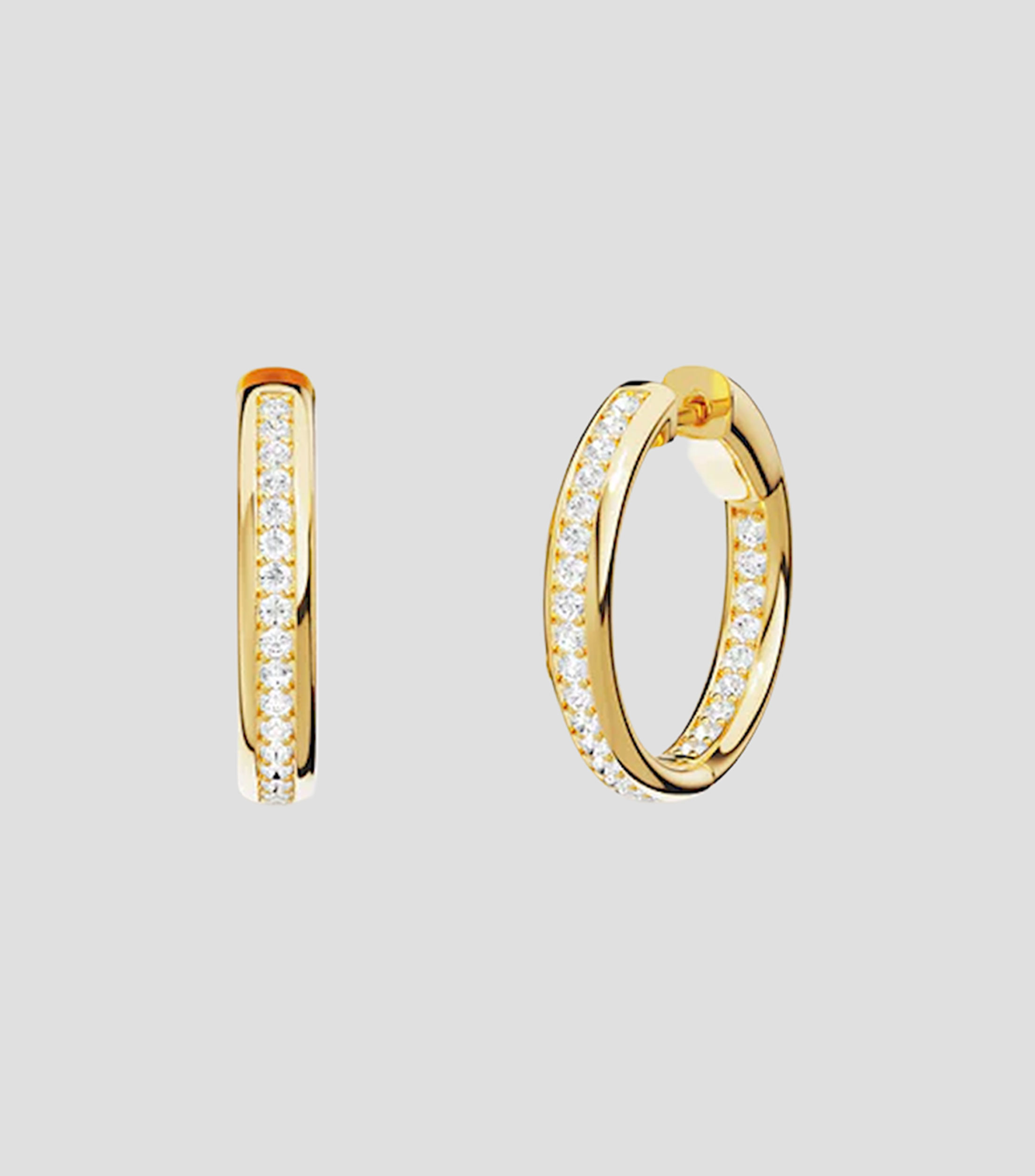 Aretes Hoops Riviera con circonitas Mujer