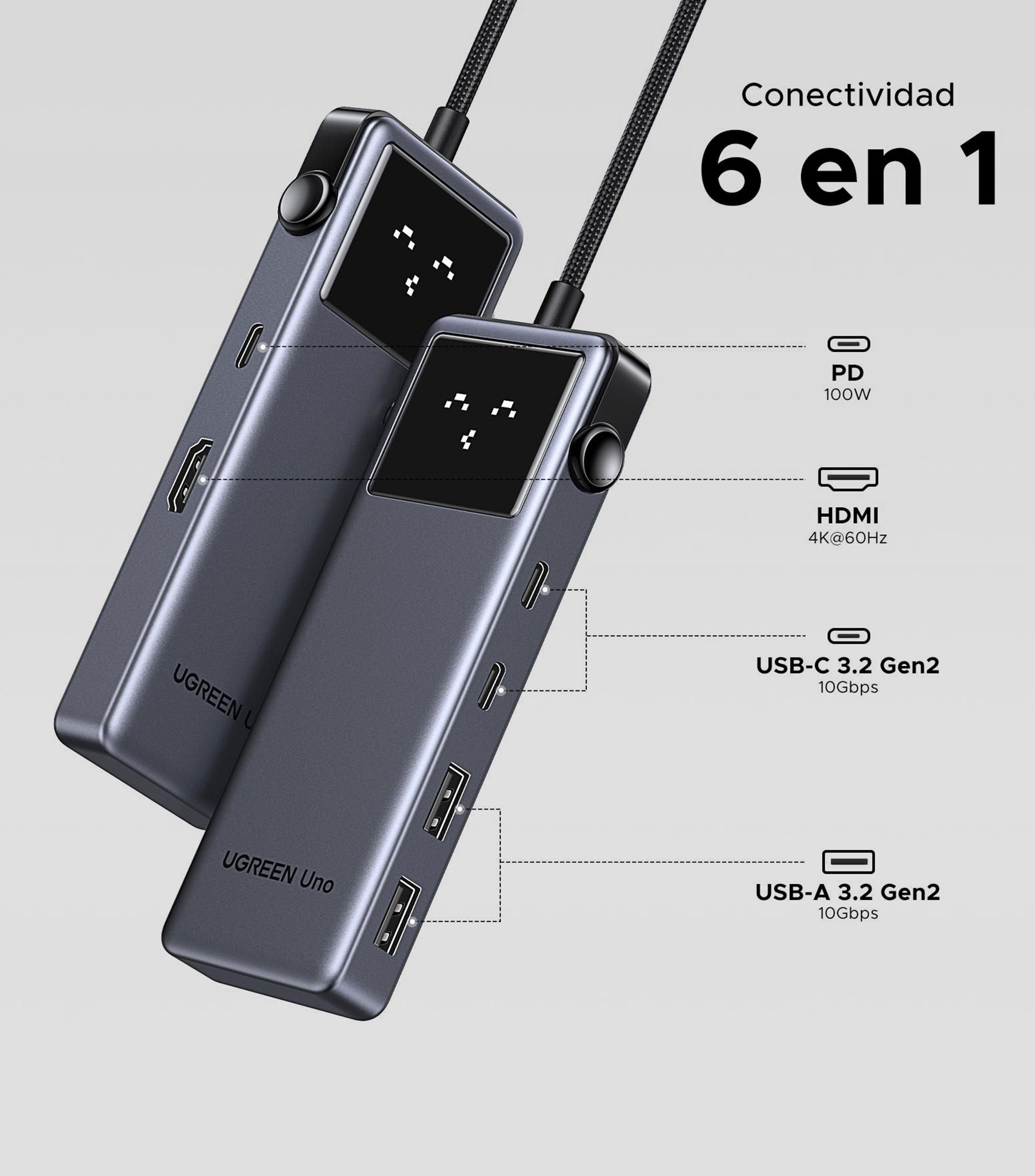 Adaptador 6 en 1 Hub