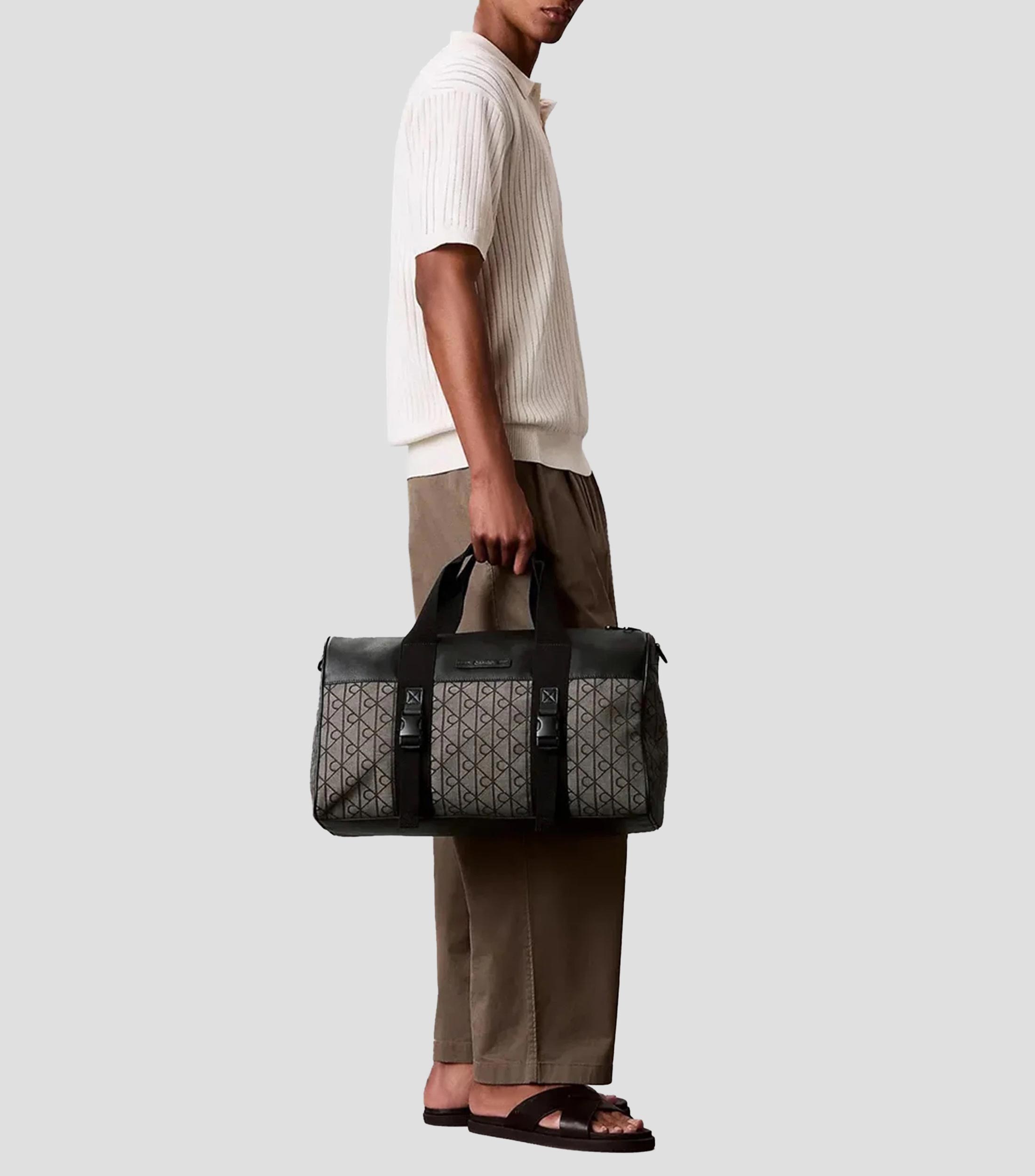Bolsa Messenger Café Mixed Emblem con Monograma Hombre