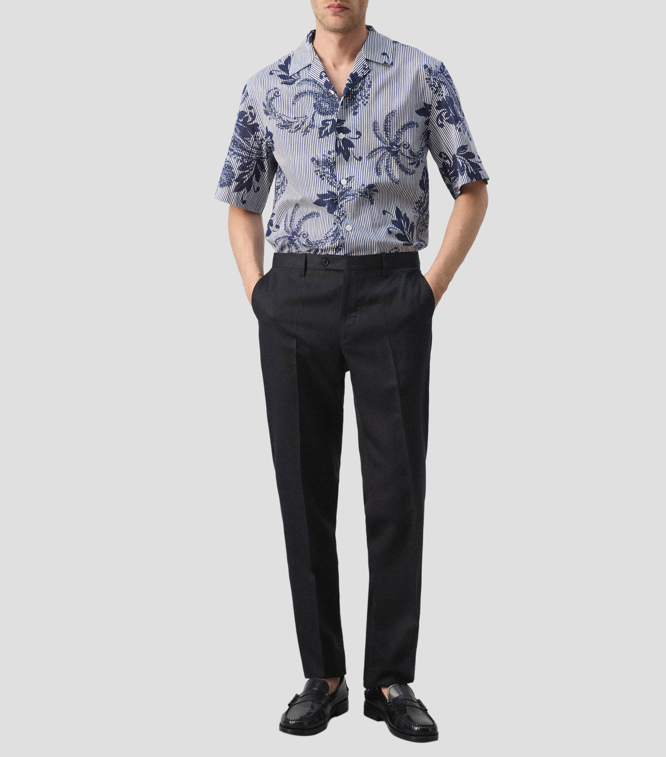 Camisa manga corta con estampado Hombre