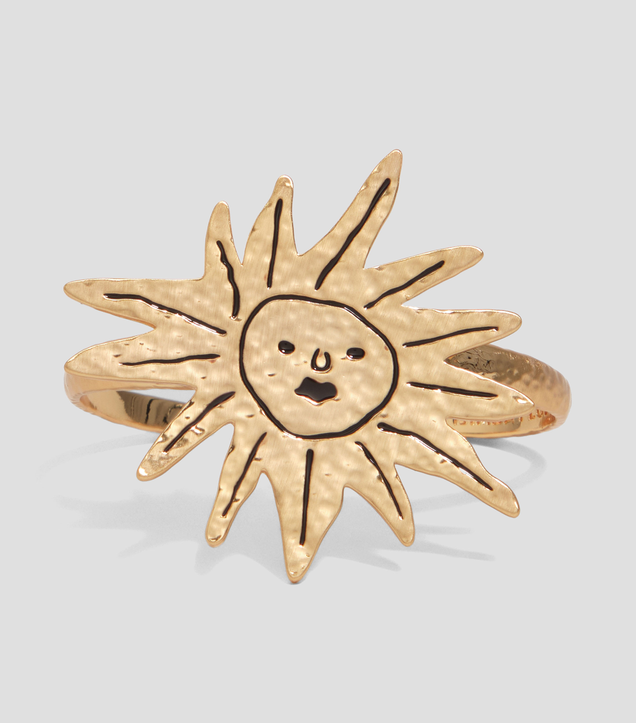 Pulsera sol textura dorado cepillado Mujer