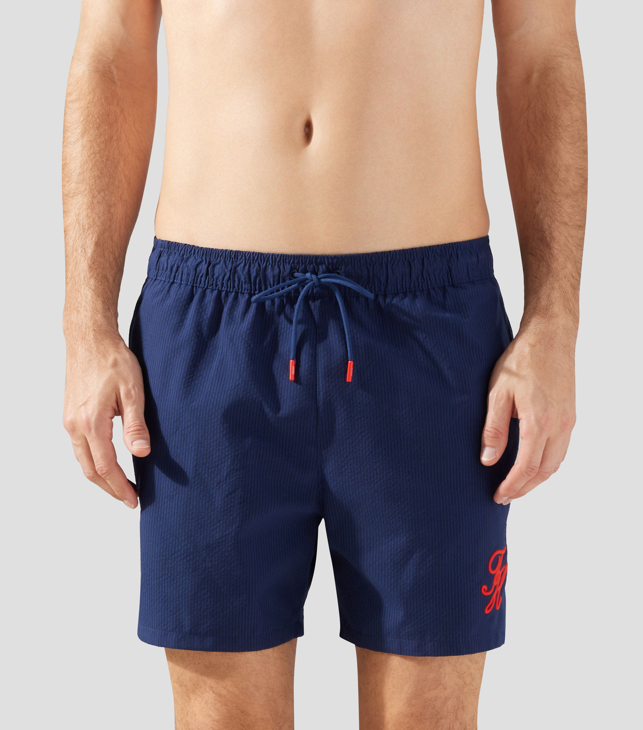 Traje de baño corto rayas Hombre