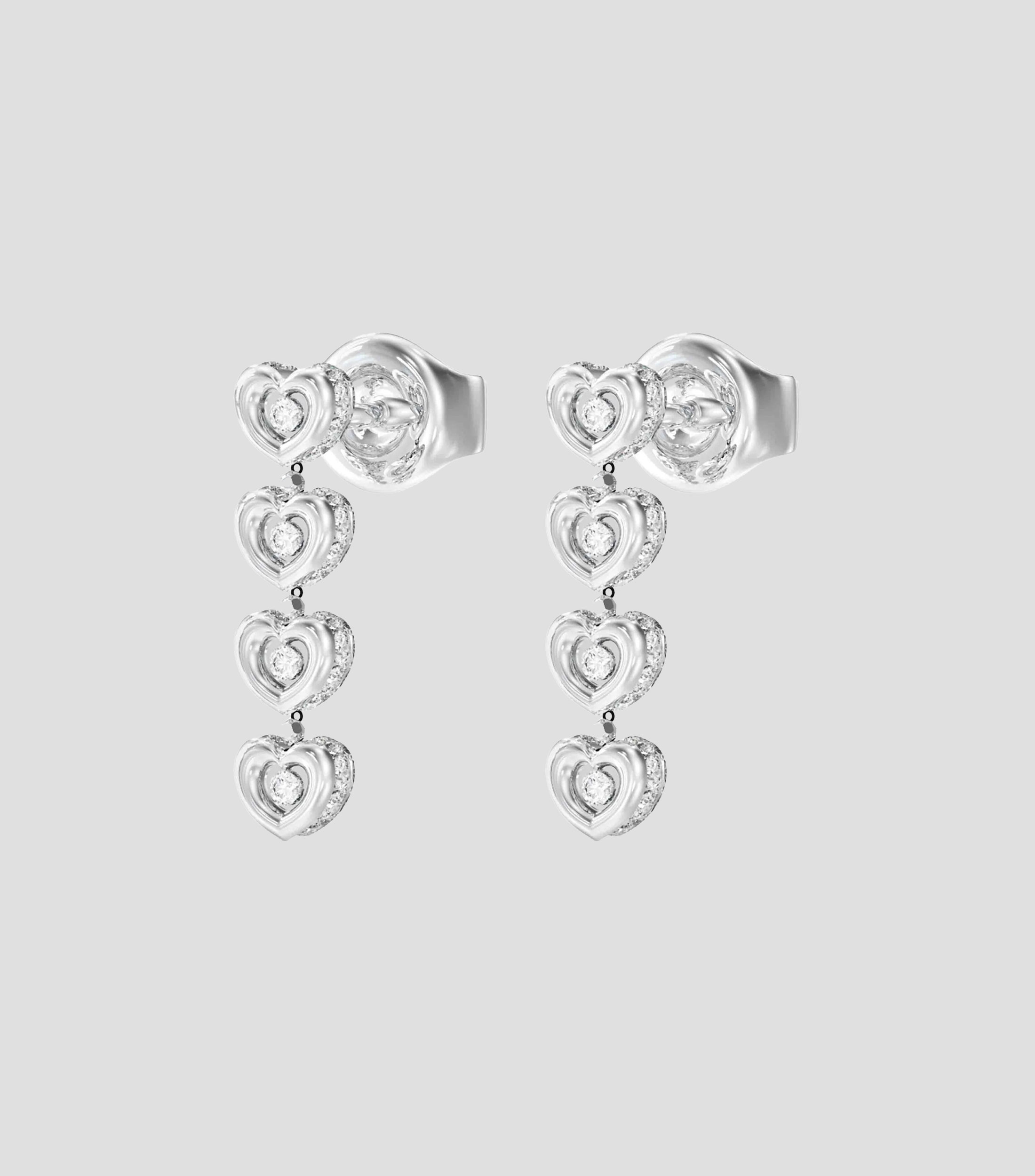 Aretes Love con cristales Mujer