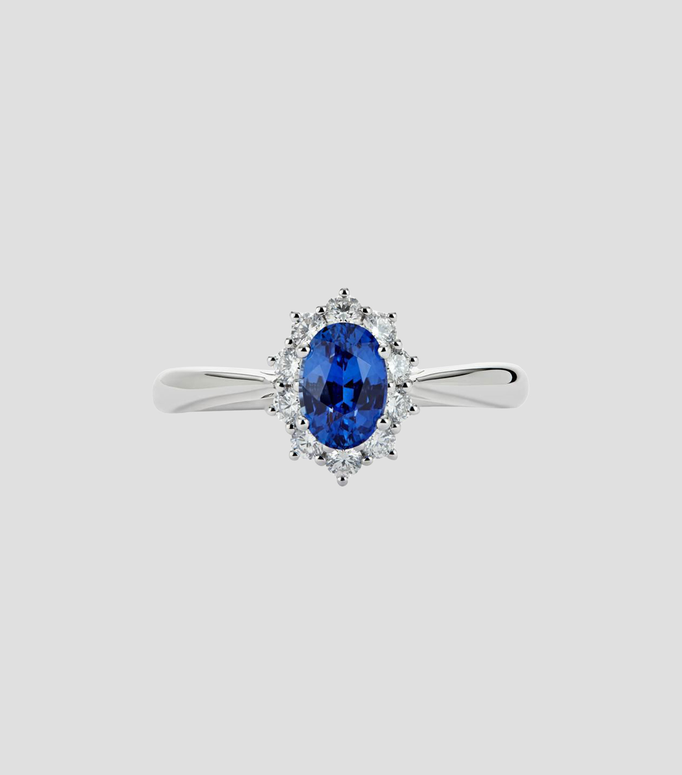 Anillo en Oro blanco de 18 Kilates con zafiro Mujer