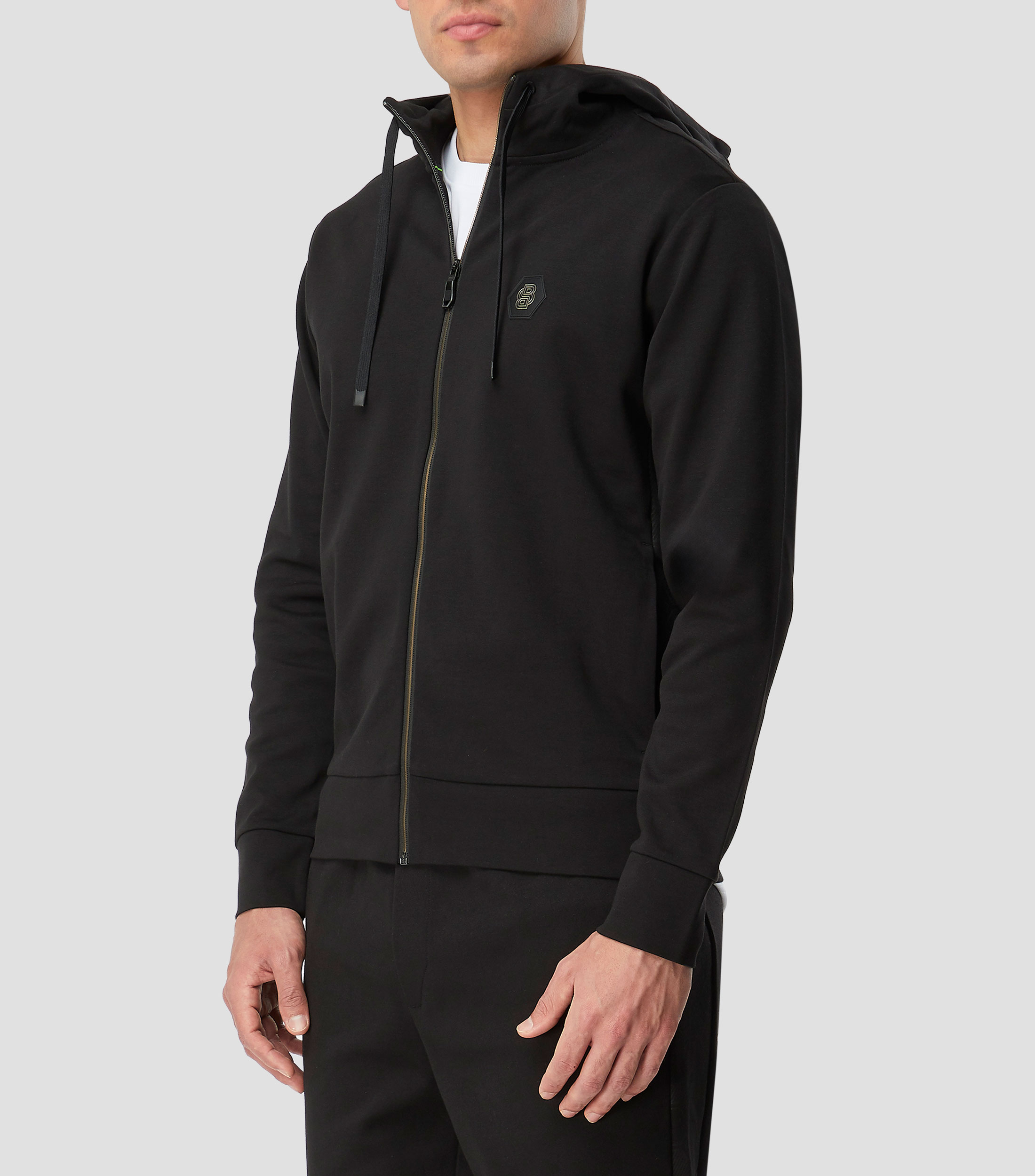 Sudadera con capucha relaxed fit de algodón con monograma Double B Hombre