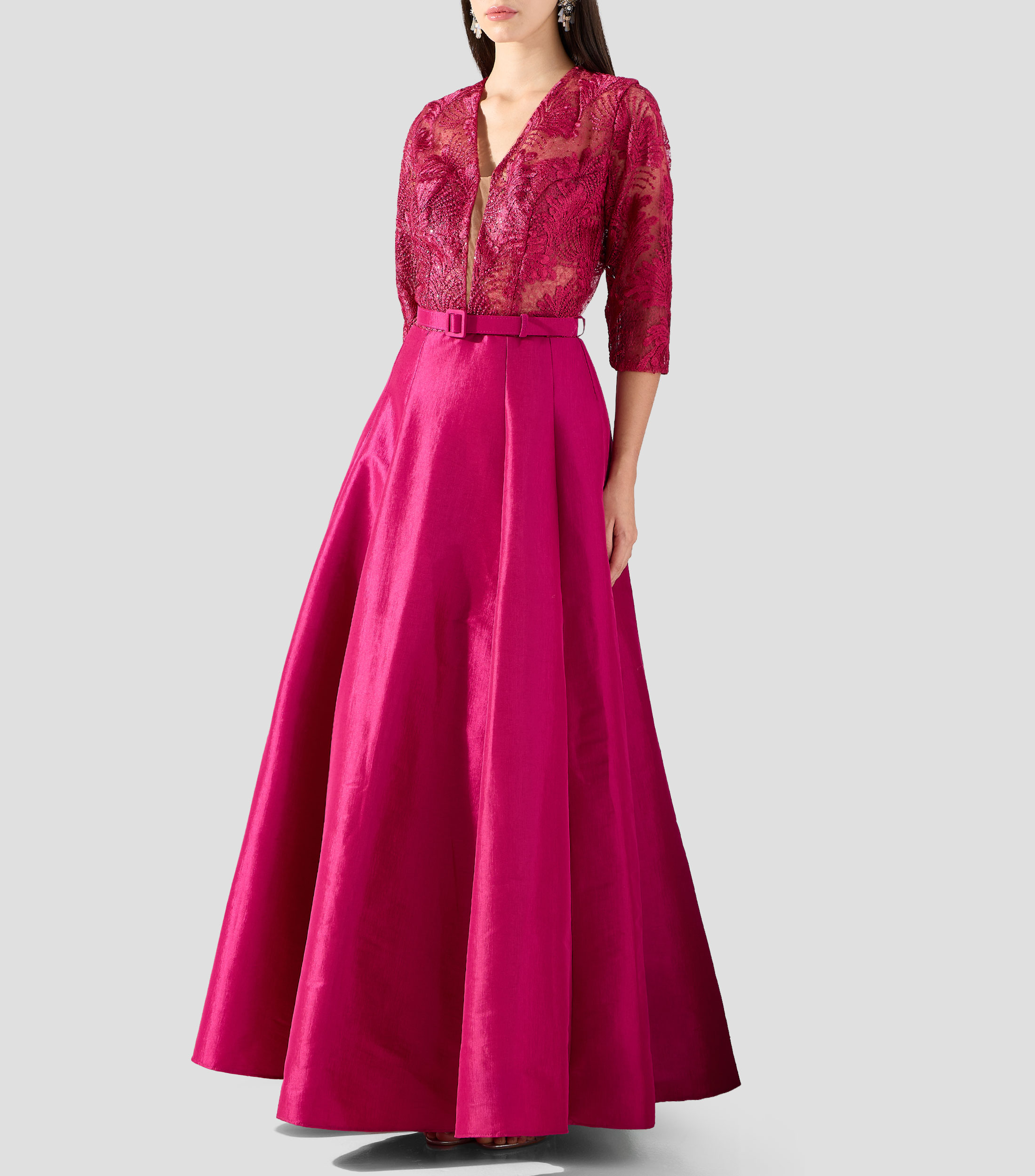 Vestido largo manga 3/4 fantasía Mujer