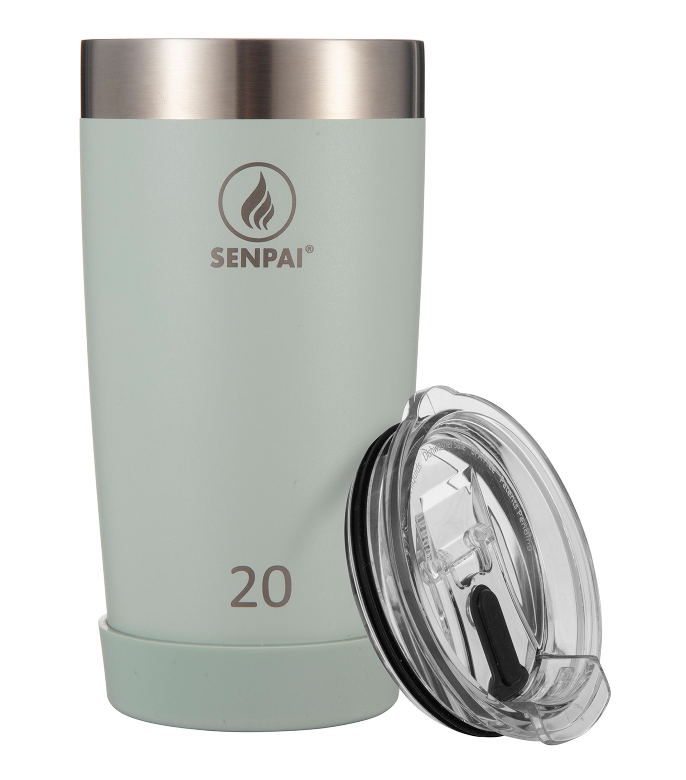 Vaso con tapa verde 600 ml