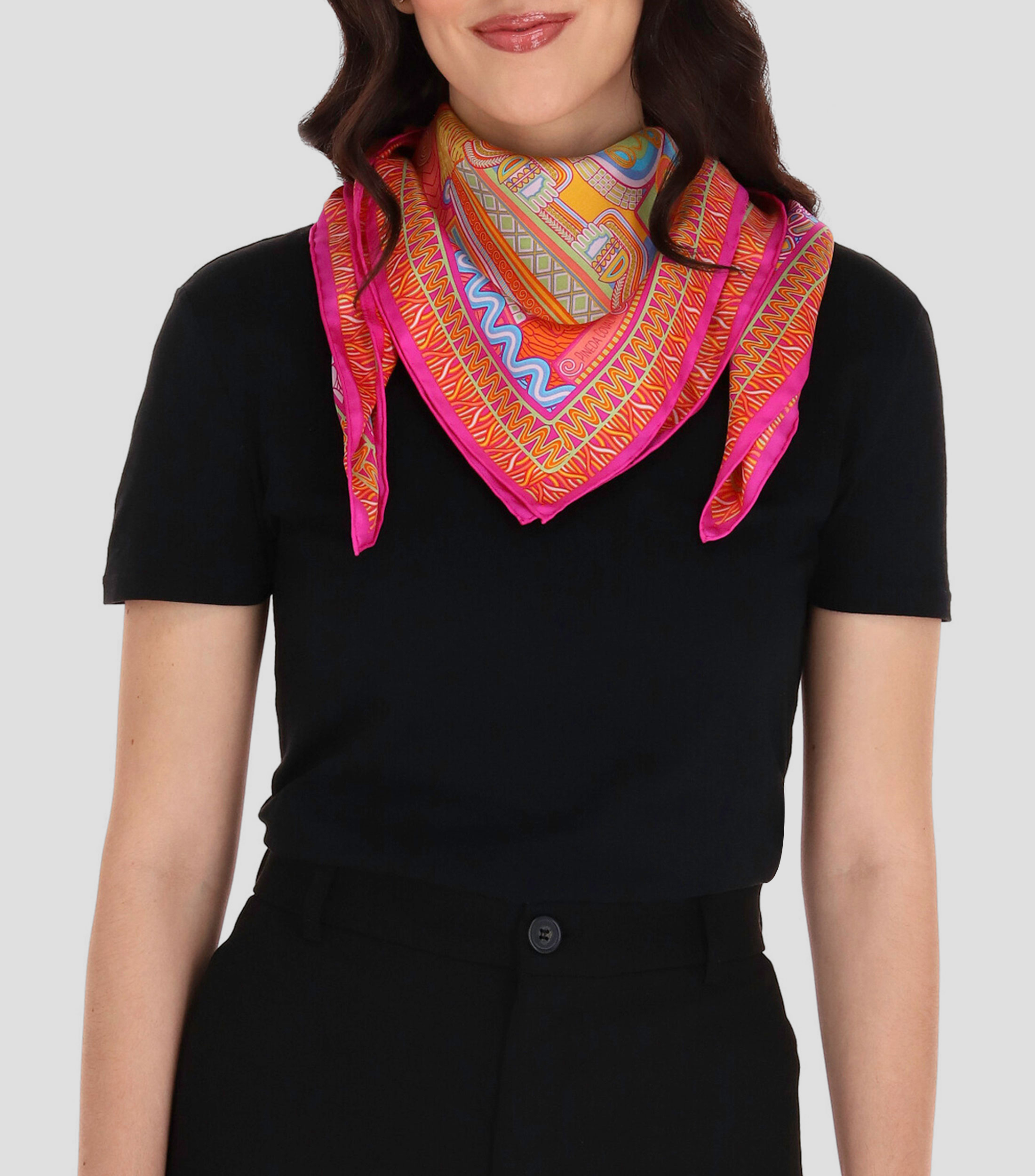 Mascada de seda multicolor Diosas Mexicas Mujer