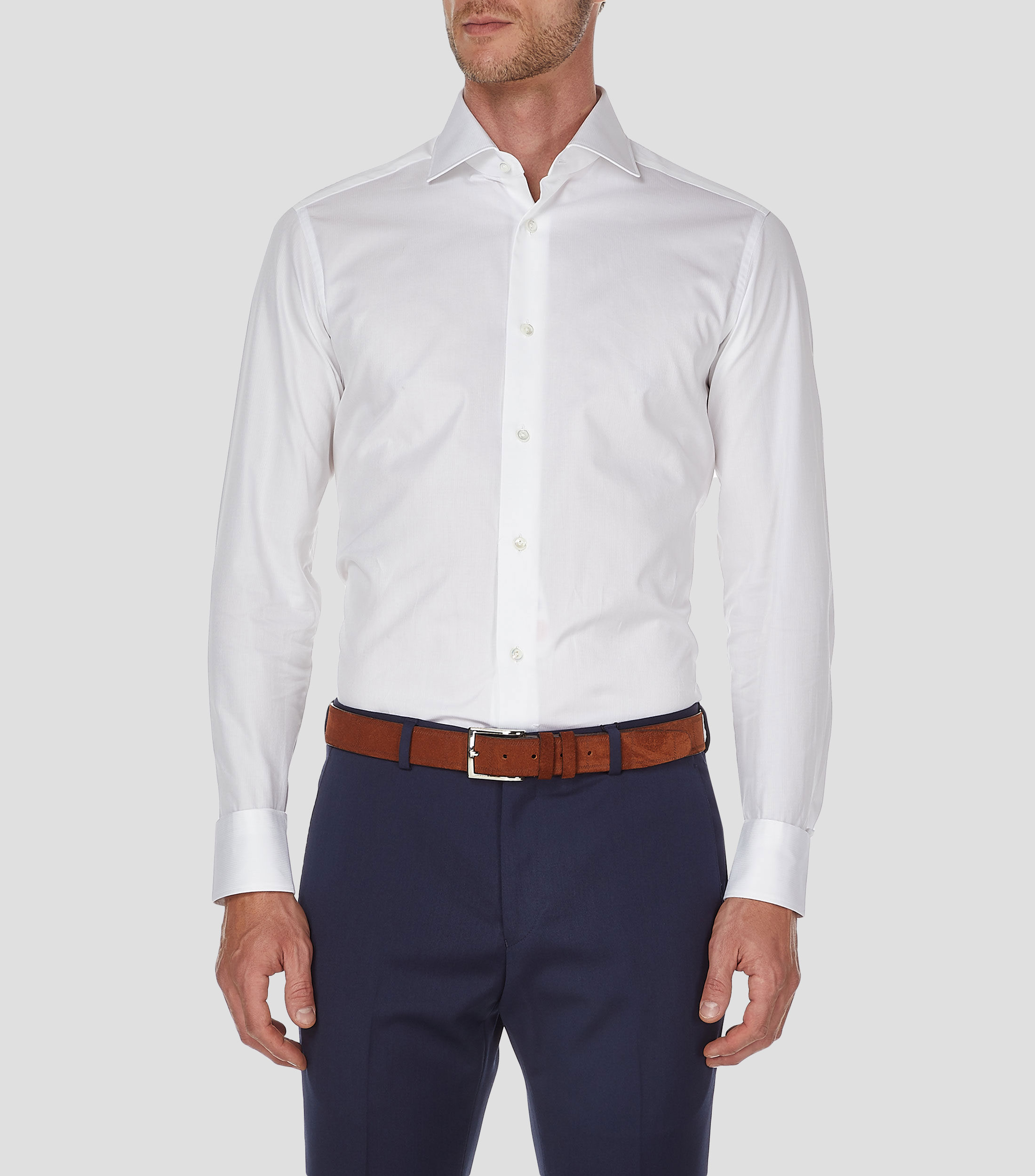 Camisa con rayas de manga larga Hombre