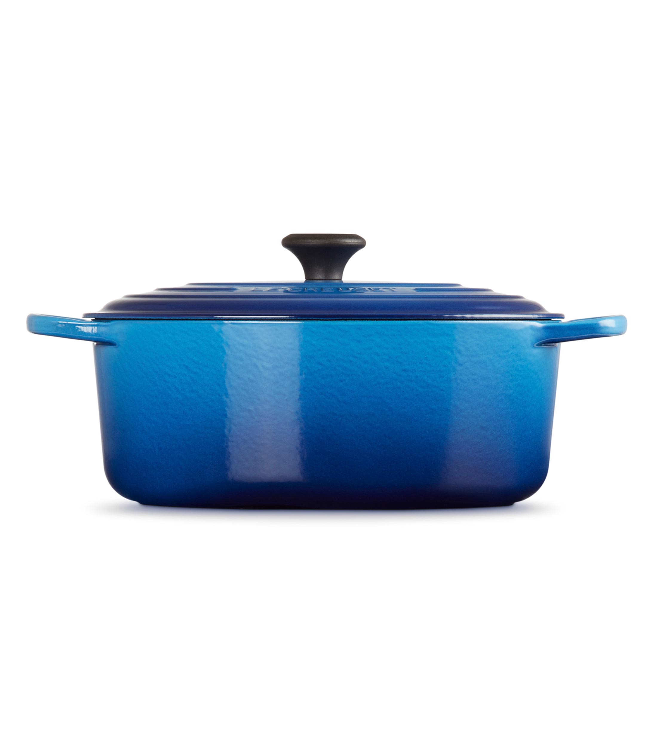 Cacerola ovalada en hierro colado 6.4 L Azul