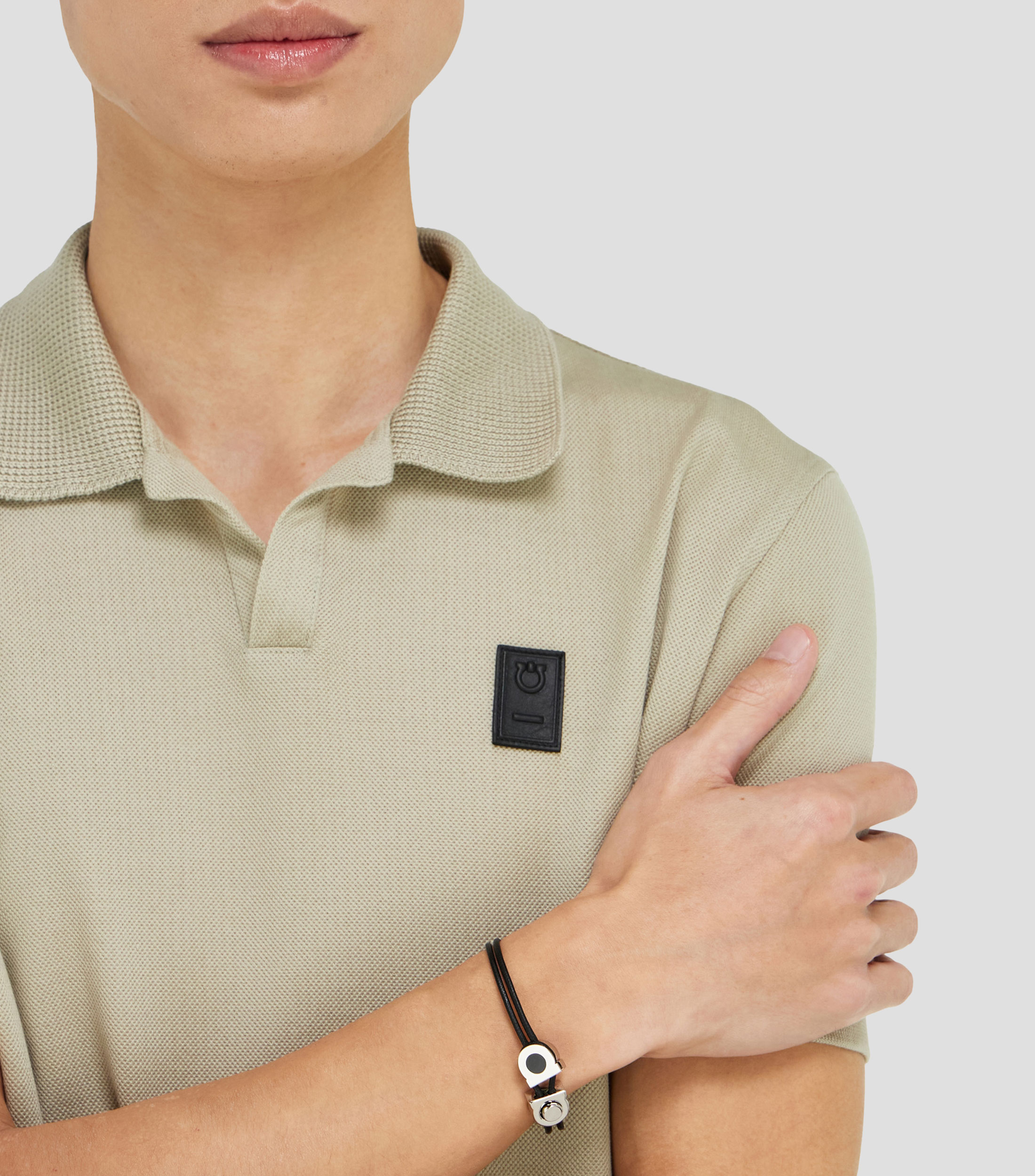 Pulsera con doble cordón y ganchos Hombre