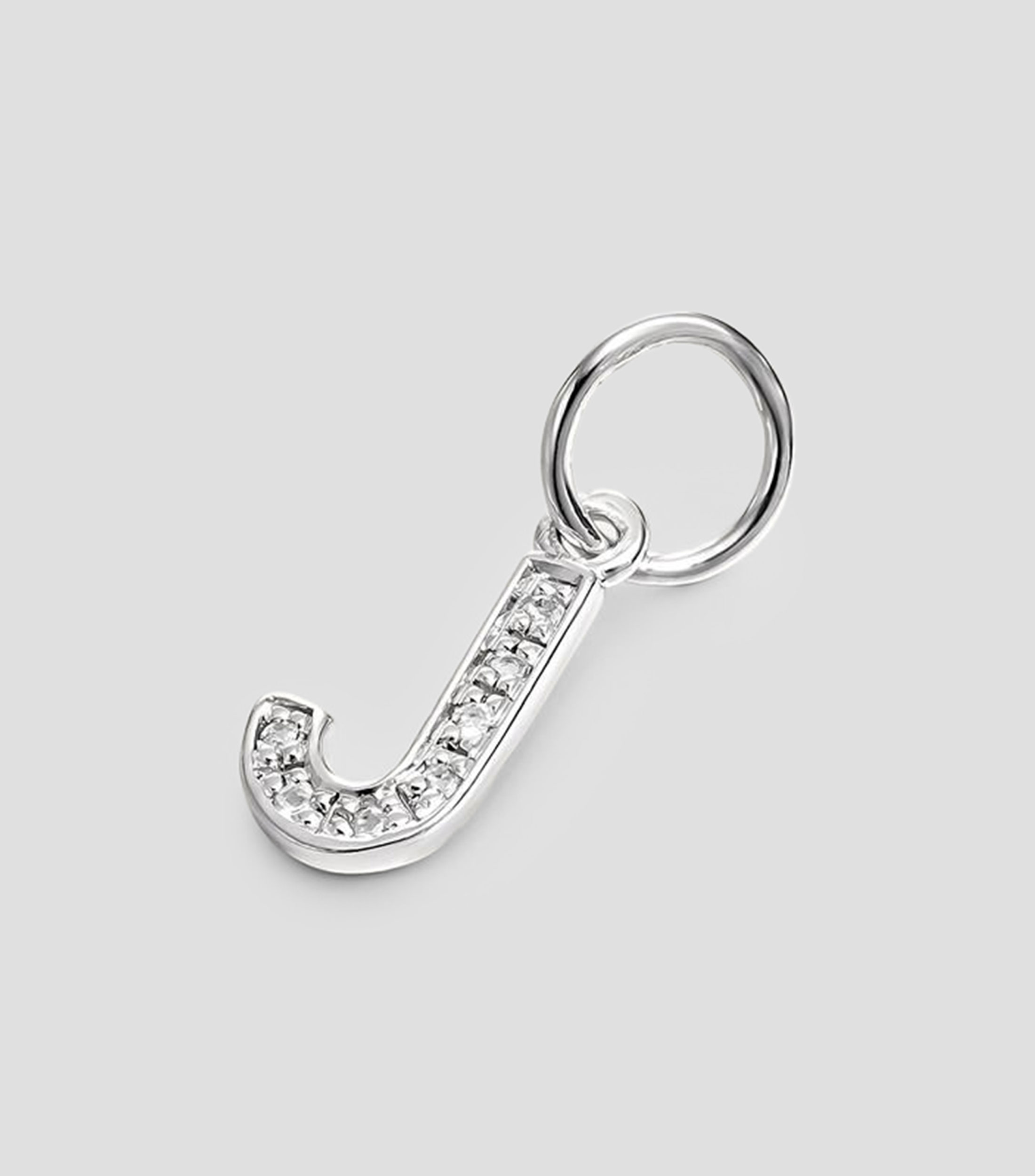 Charm letra J en plata .925 ABC con topacios blancos Mujer