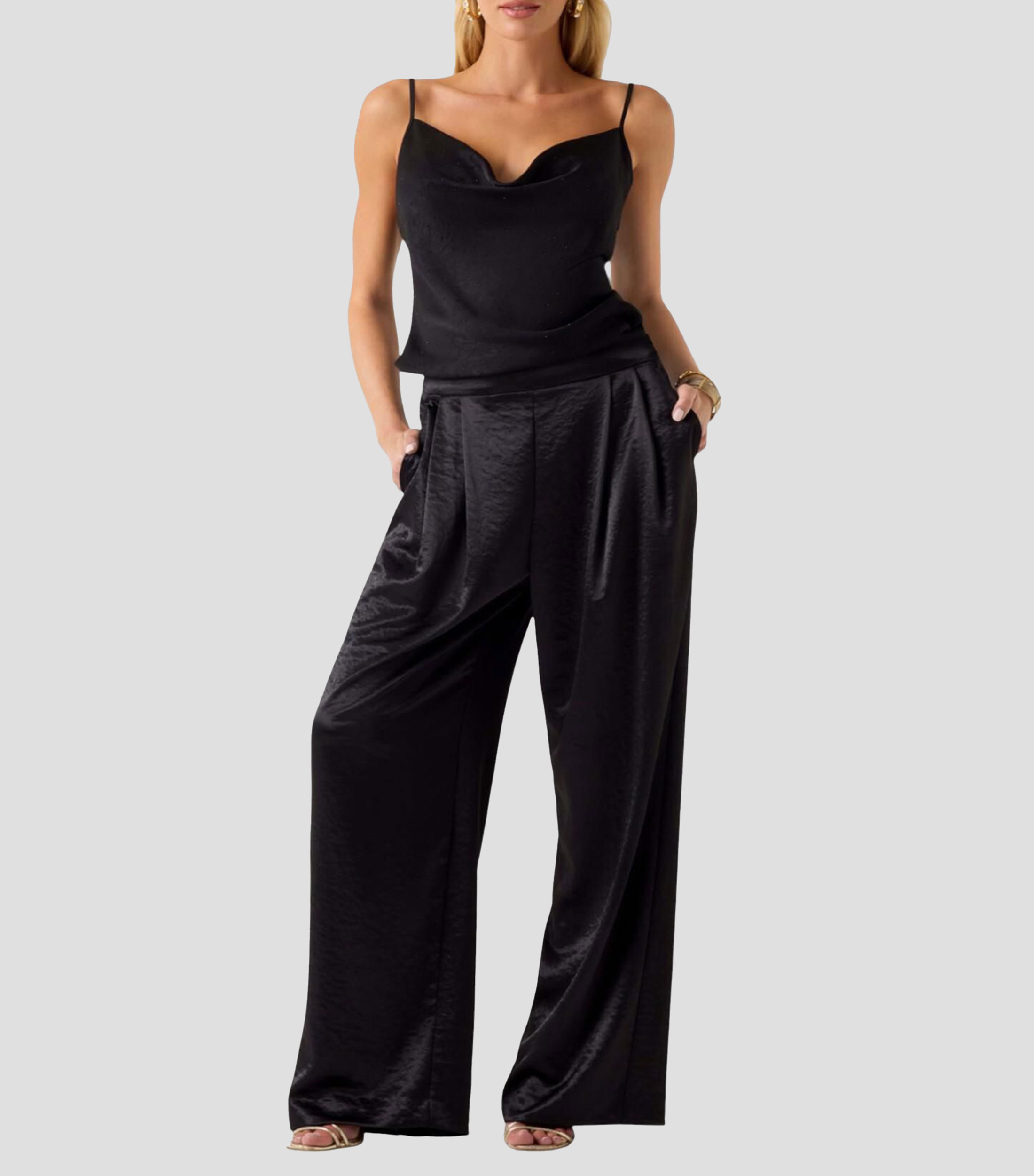 Blusa lisa sin mangas Mujer