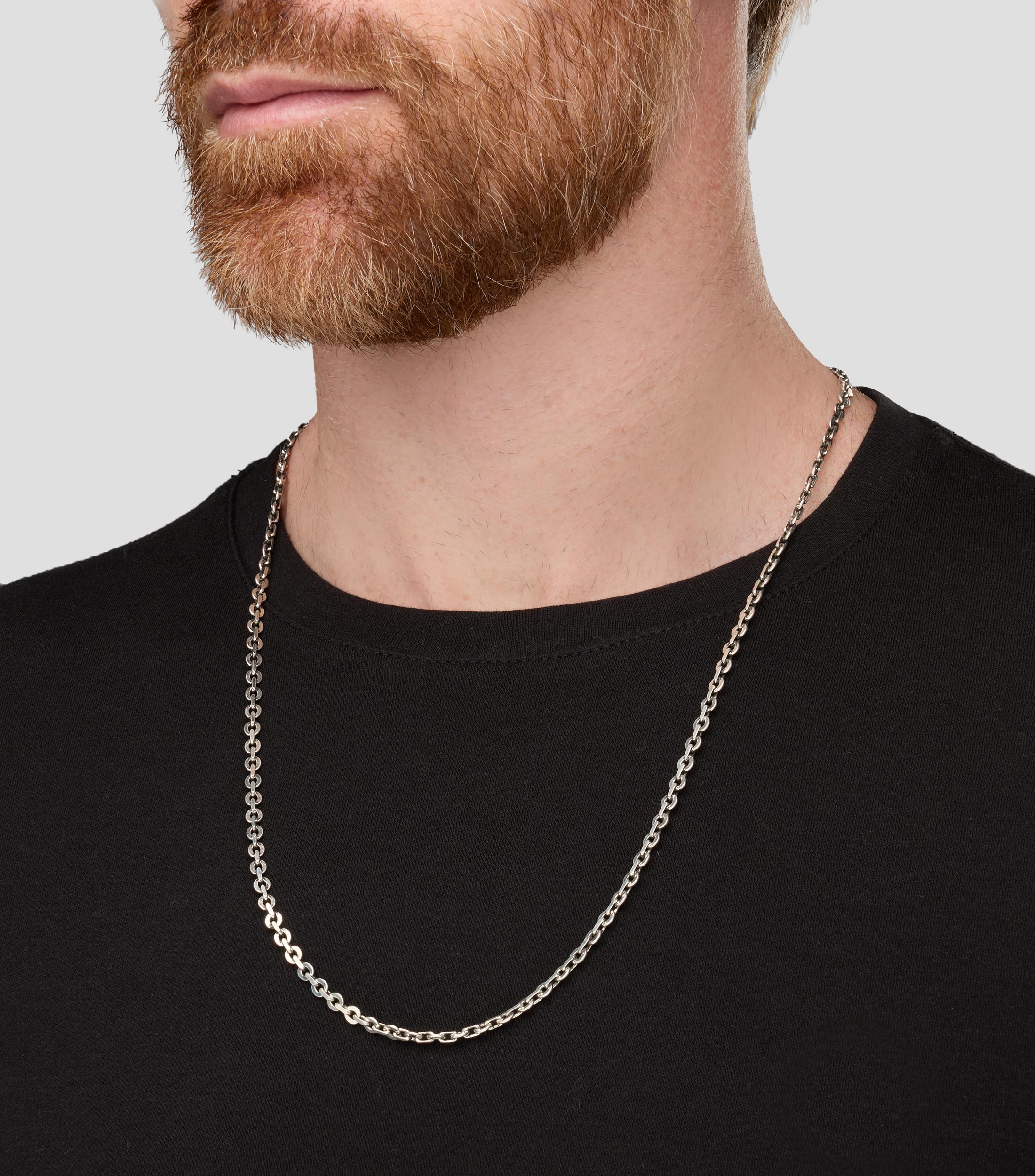 Cadena en Plata .925 Ancla Redonda Hombre