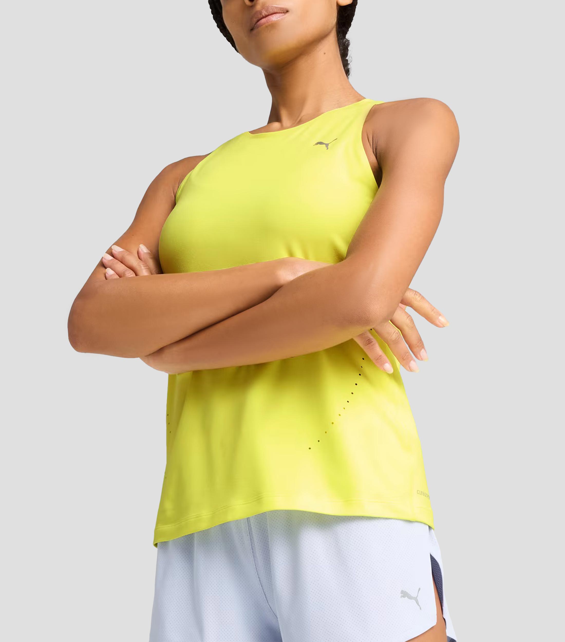 Playera de entrenamiento cuello redondo sin mangas lisa Mujer