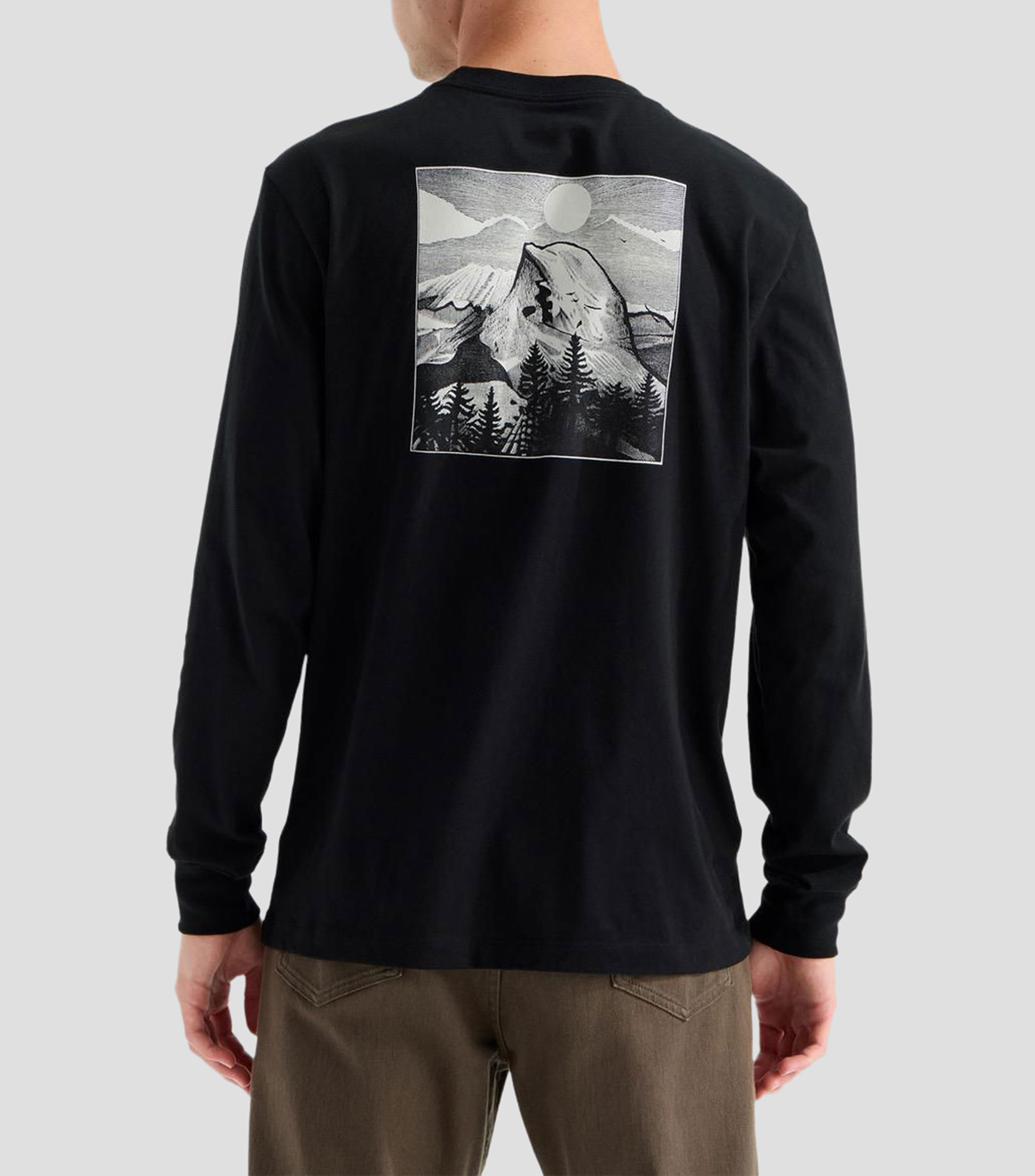 Playera cuello redondo manga larga diseño liso Evolution Hombre