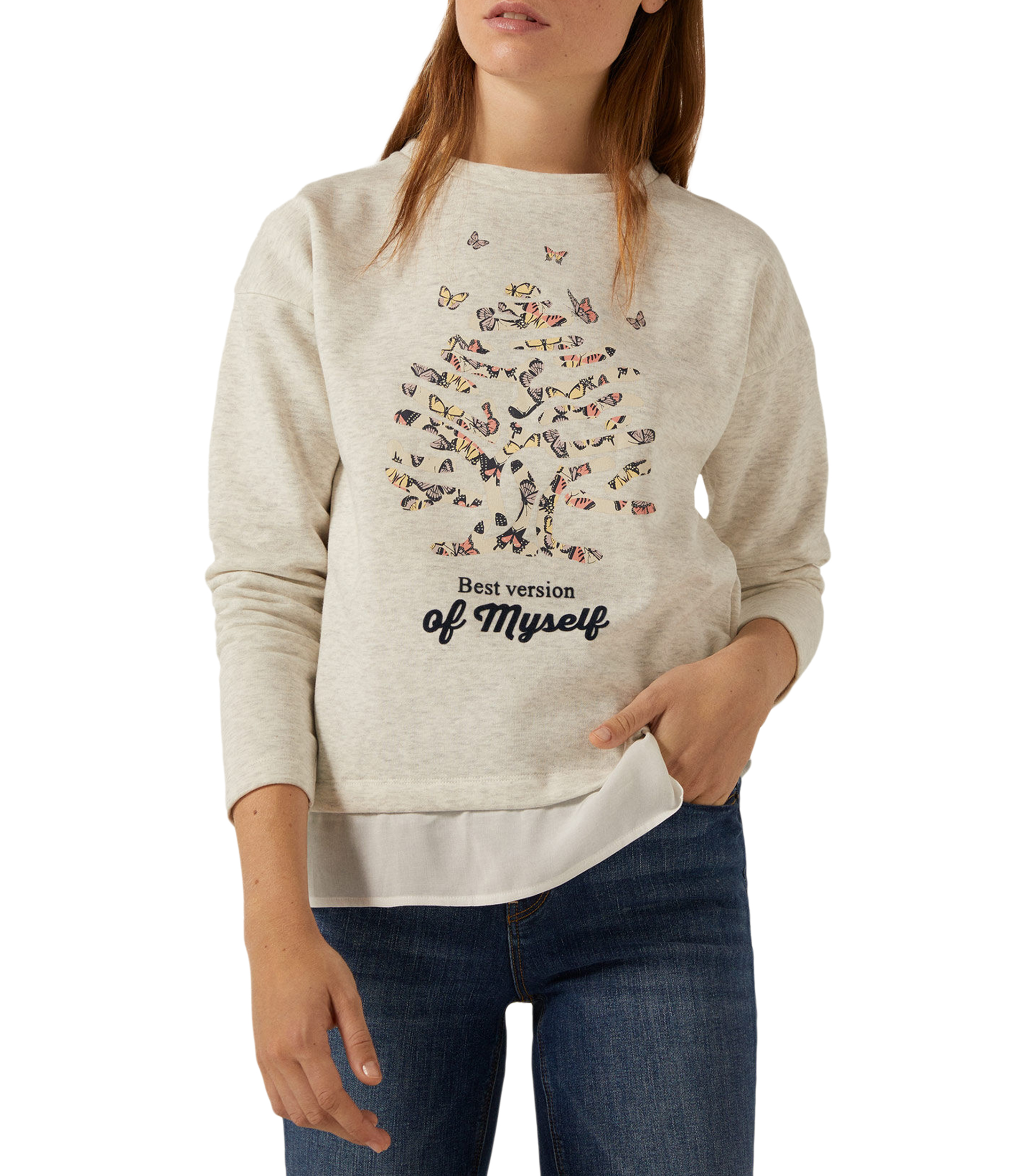 Sudaderas | Sudadera 'namasté' Detalle Crochet Verde Agua | SPRINGFIELD  Mujer – Obatpeninggi