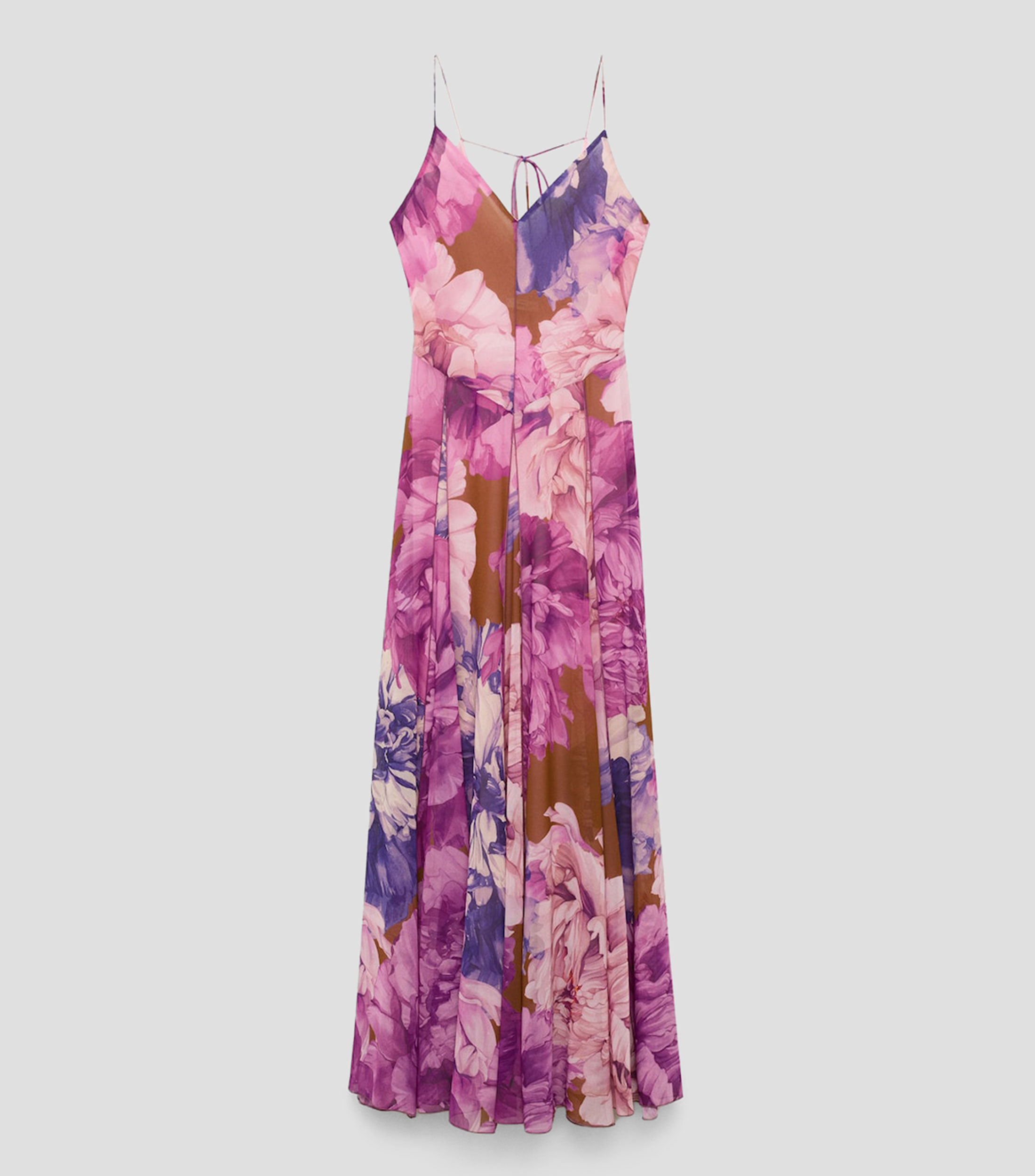 Vestido largo con estampado floral Mujer