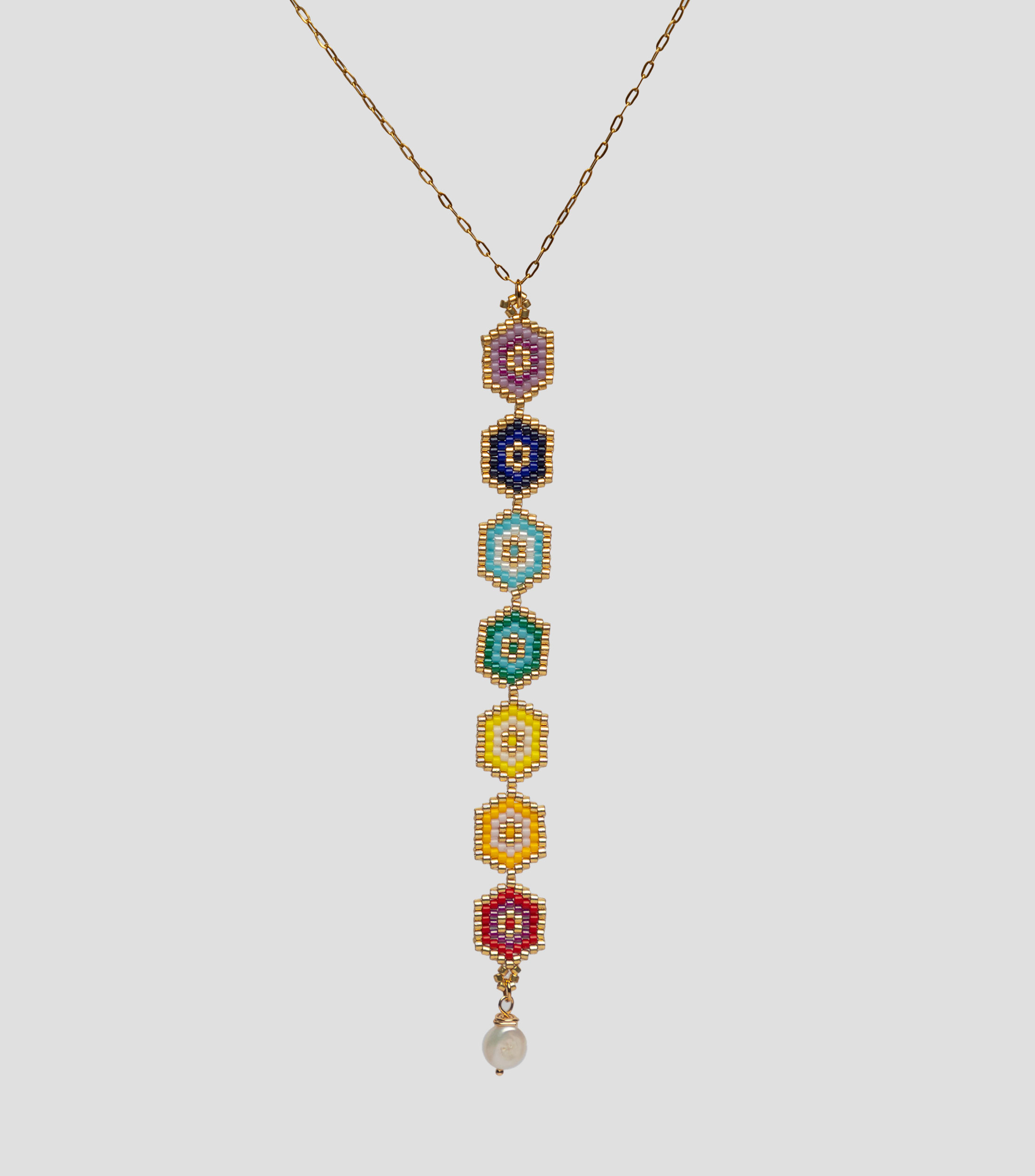 Collar Chakras Hexágono Mujer