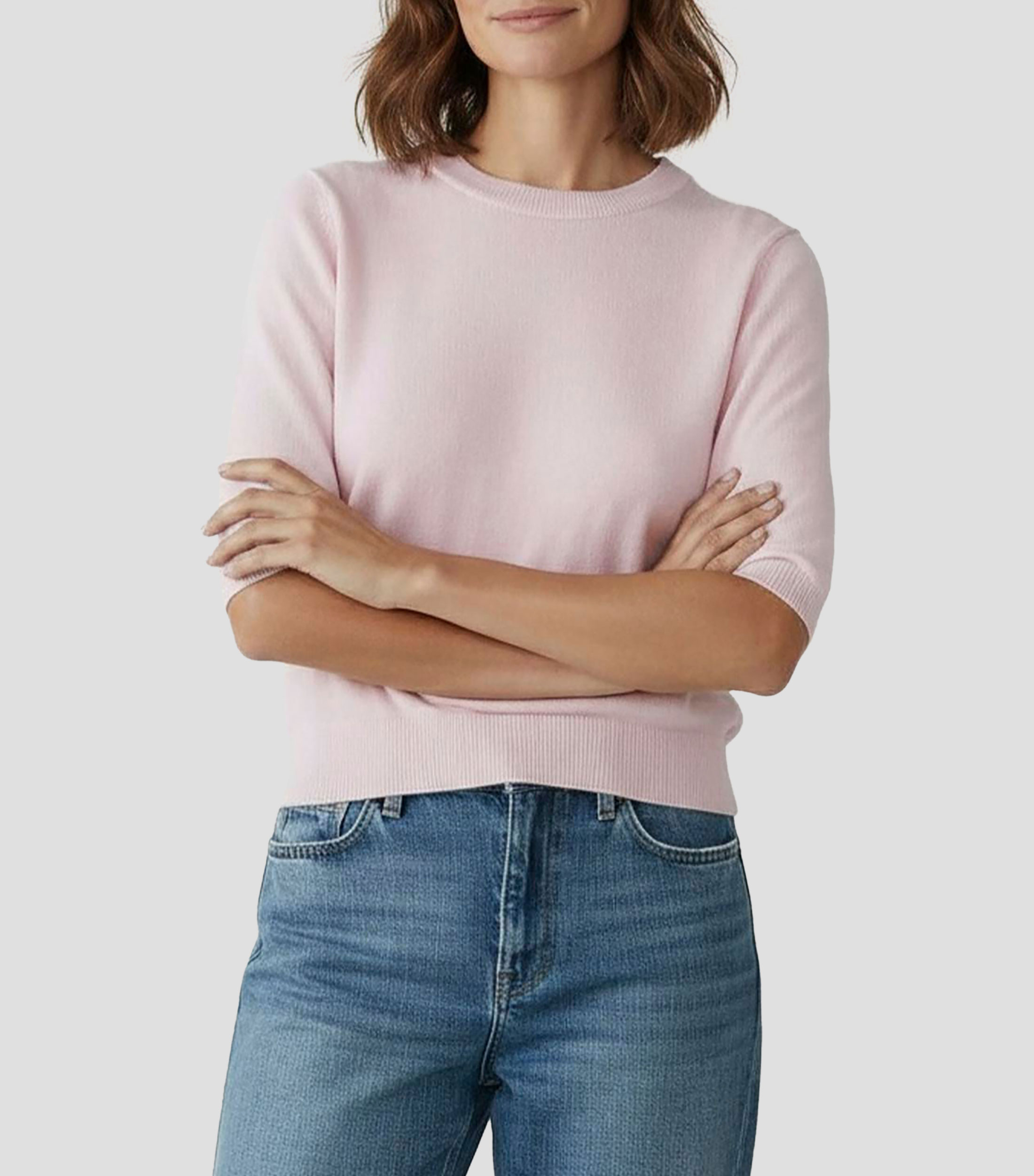 Blusa con microdiseños manga 3/4 Mujer