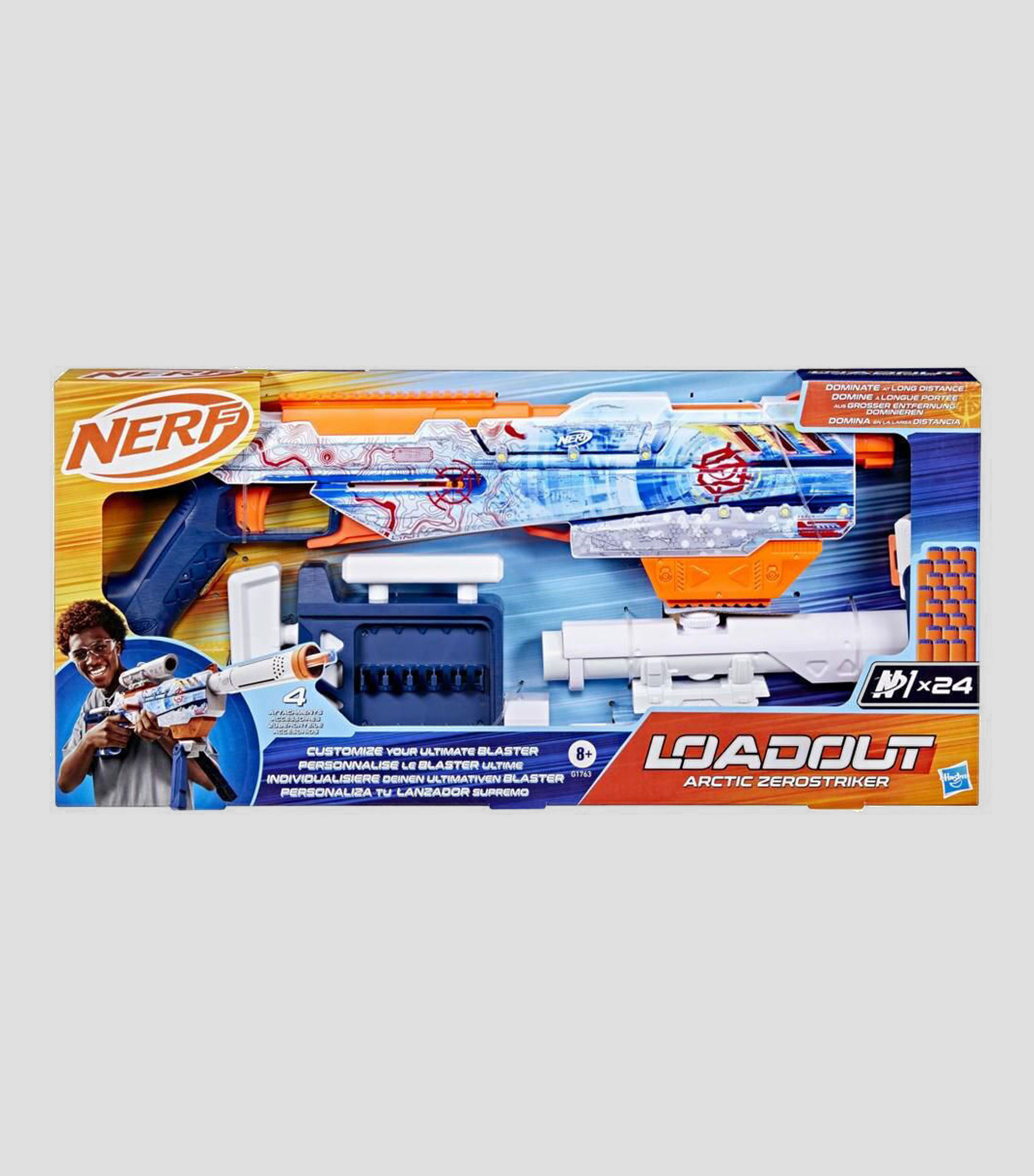 Nerf Loadout Lanzador Arctic Zerostriker y dardos