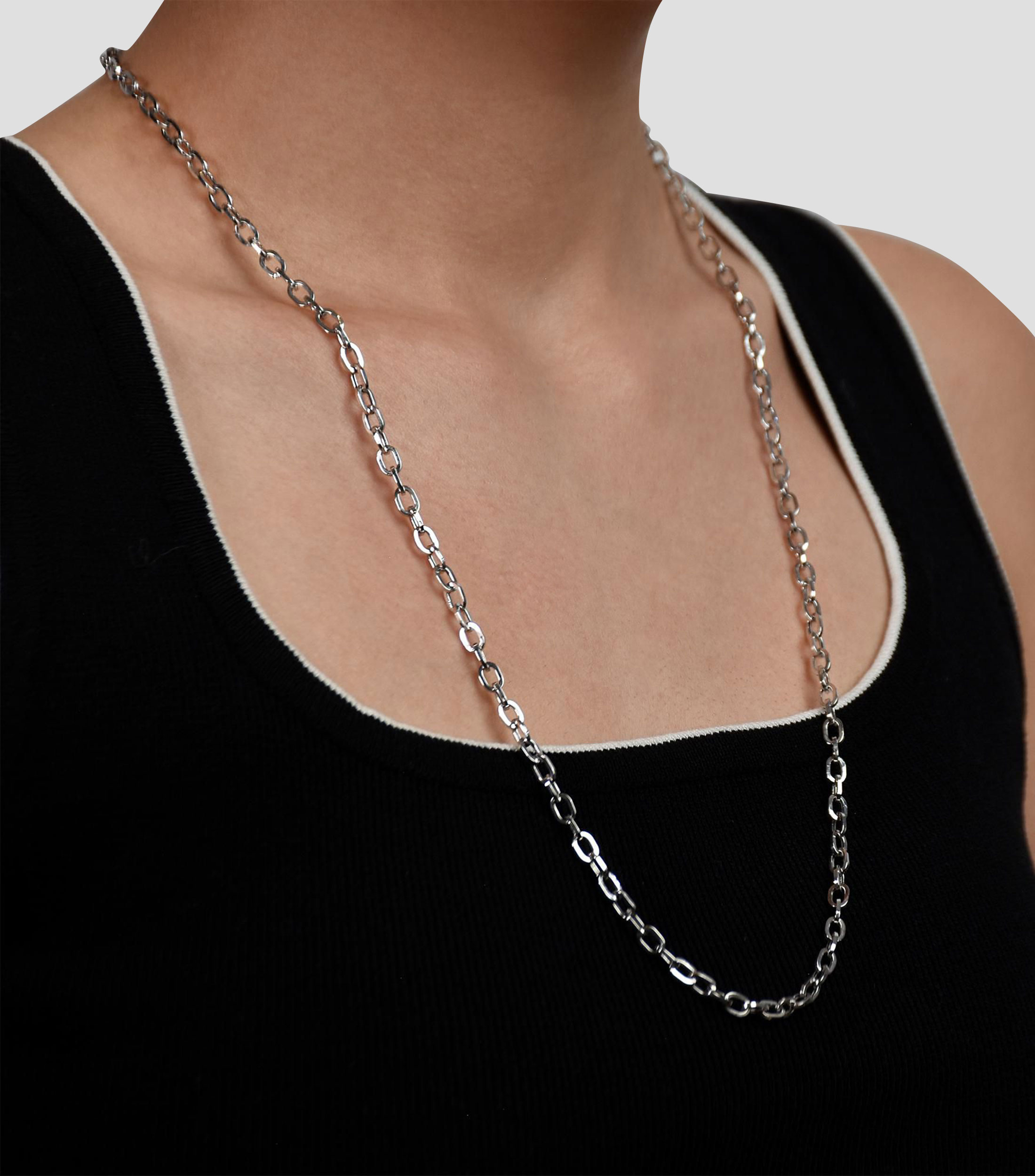 Cadena en Oro blanco de 14 Kilates Unisex