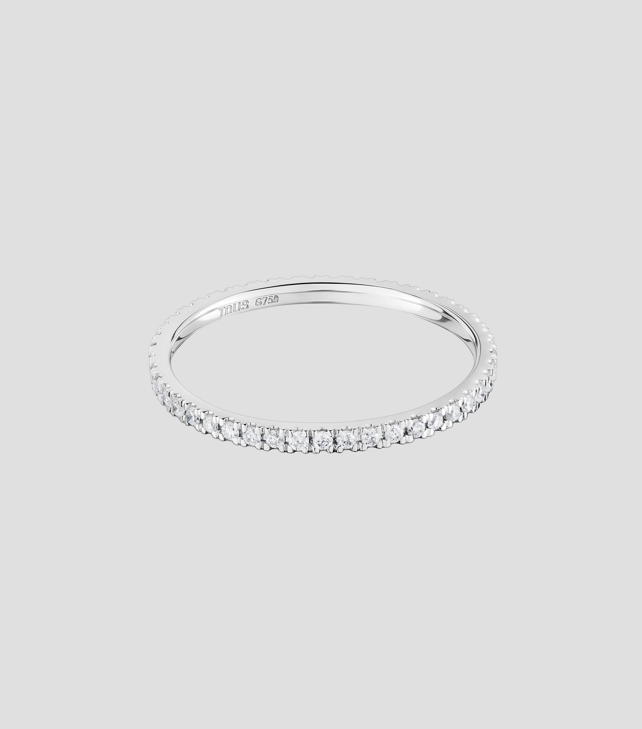Anillo de Alianza en oro blanco de 18 kilates con diamantes Les Classiques Mujer