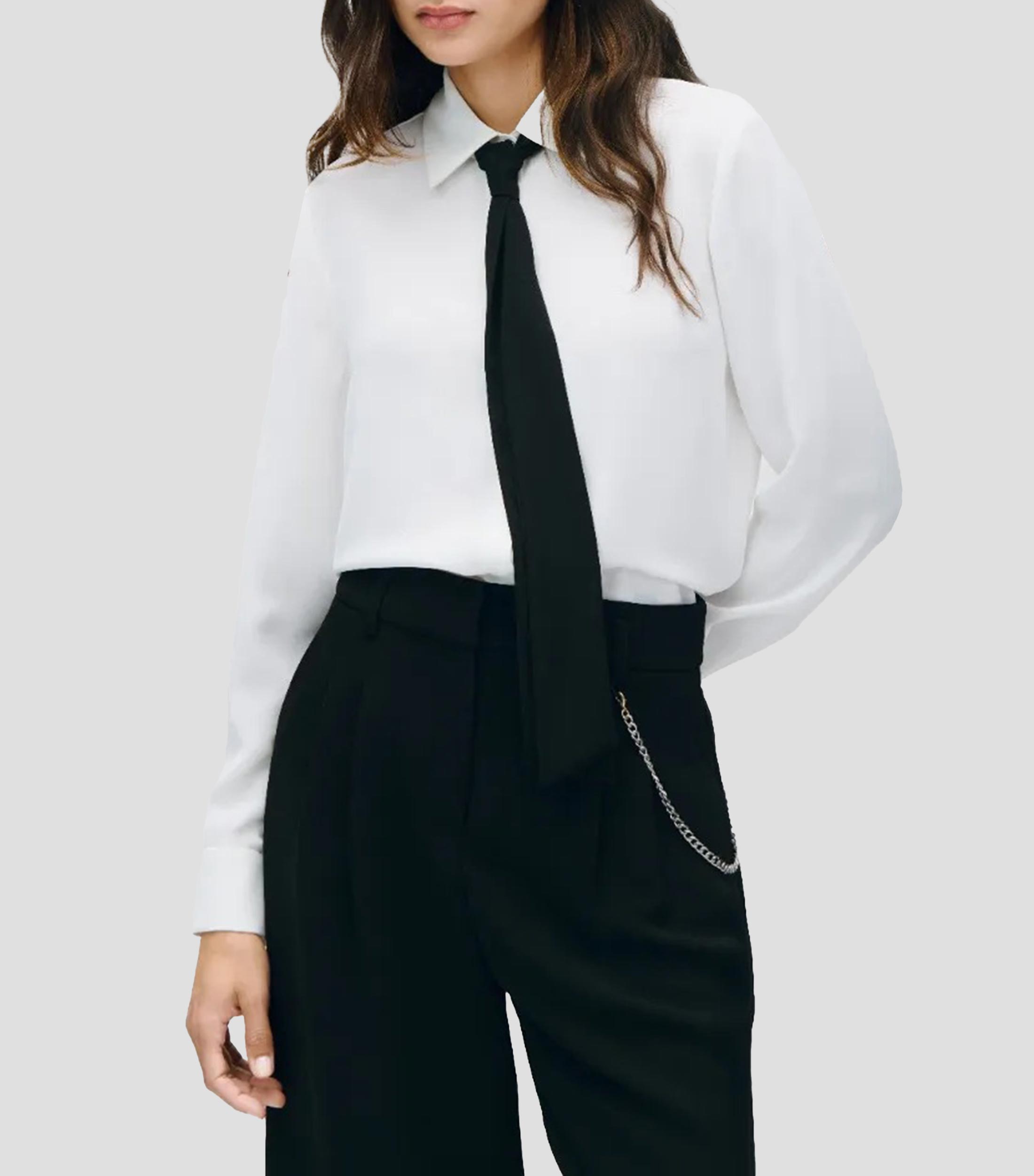 Blusa lisa manga larga Mujer