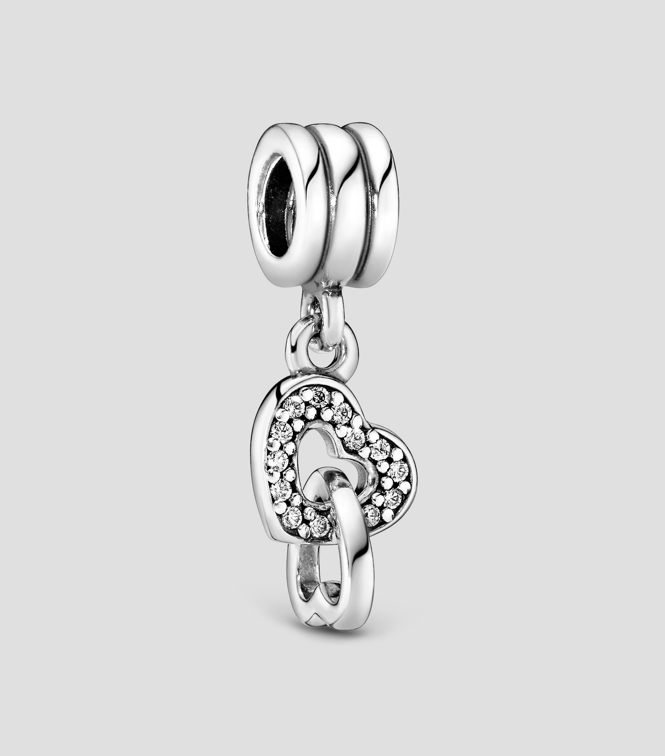 Charm corazones en plata Mujer