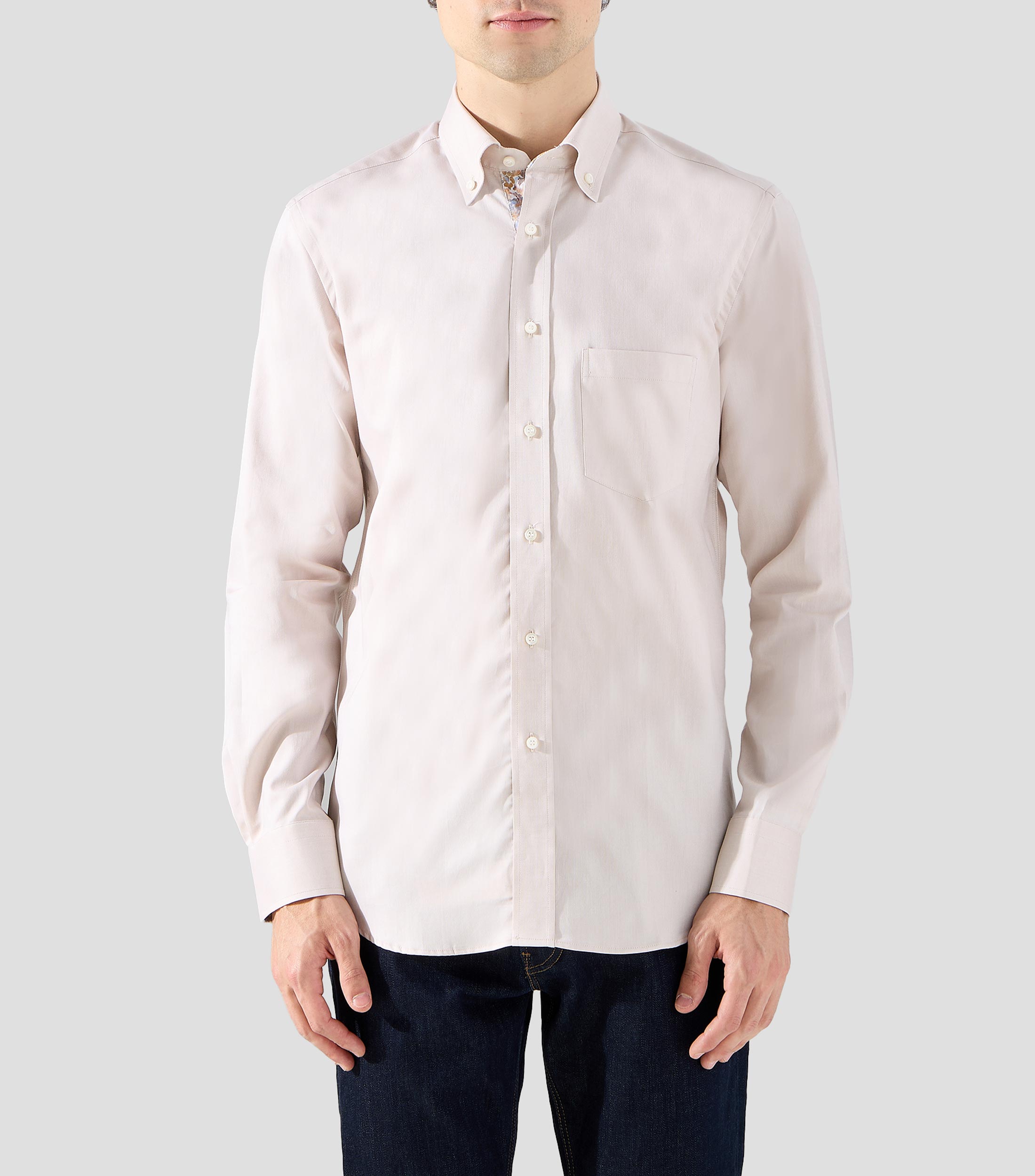 Camisa lisa manga larga Hombre