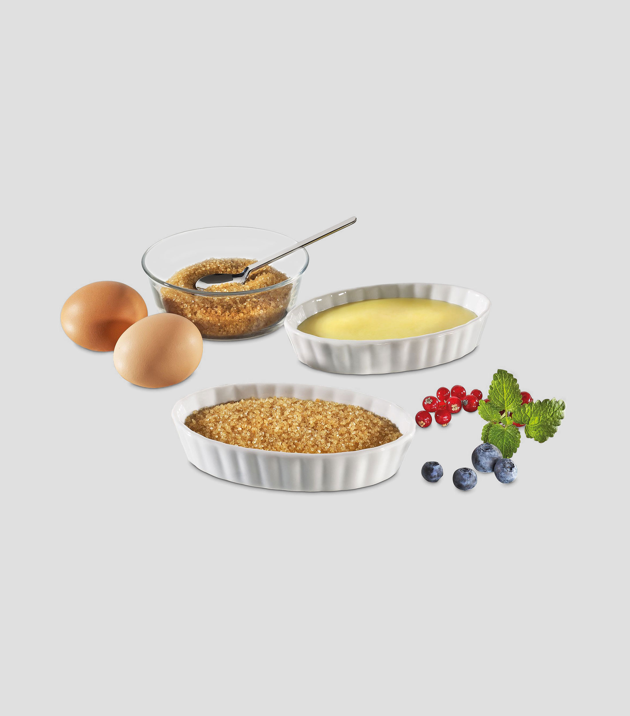 Set 6 moldes para crème brûlée blancos